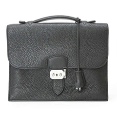 HERMES Sac à Dépêches 27 Handbag Business Bag Taurillon Clemence Leather Black — Like New