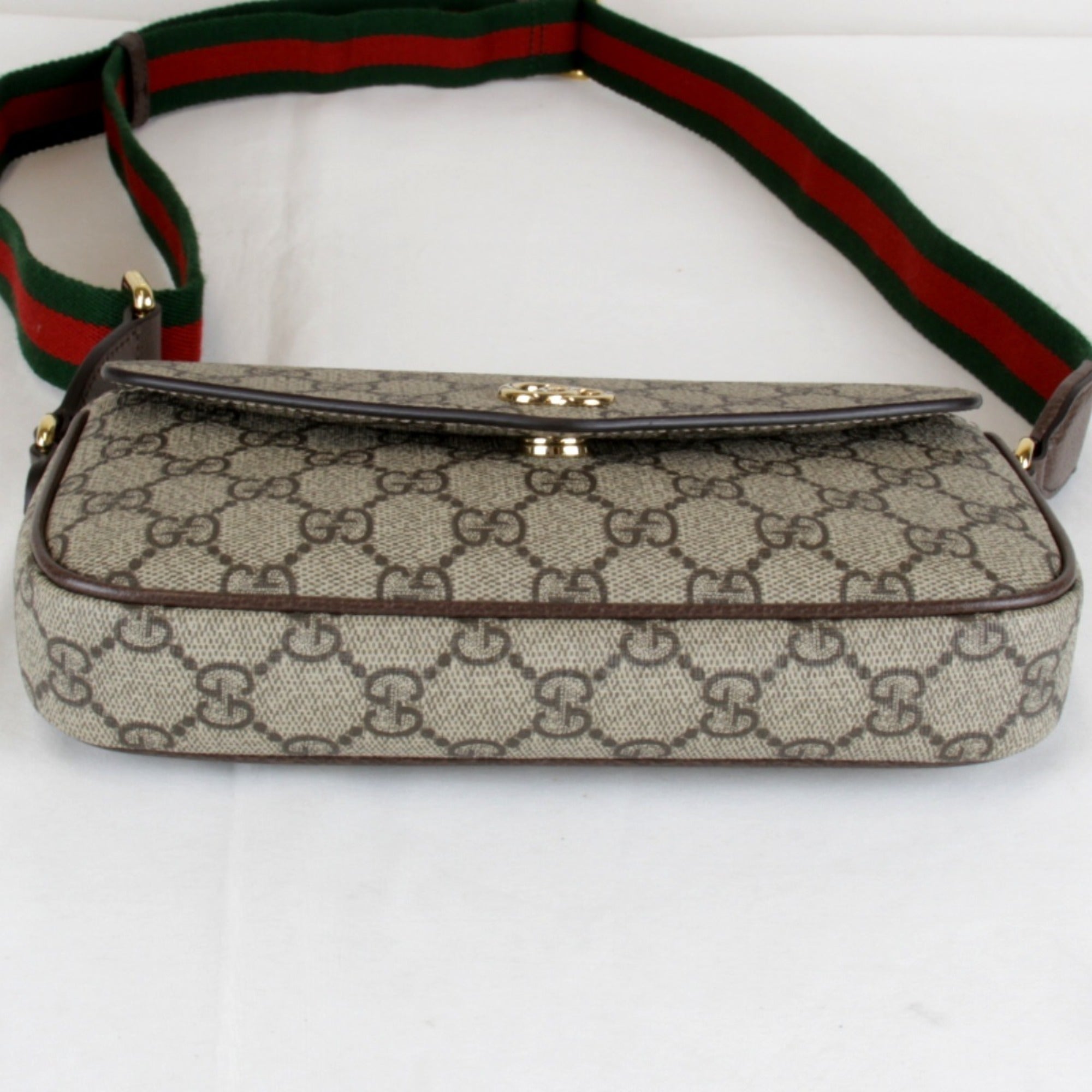 GUCCI Mini 764961・486628 Shoulder Bag GG Supreme Canvas Brown Women's — Like New