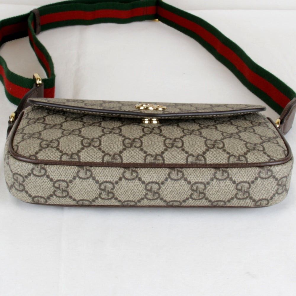 GUCCI Mini 764961・486628 Shoulder Bag GG Supreme Canvas Brown Women's — Like New