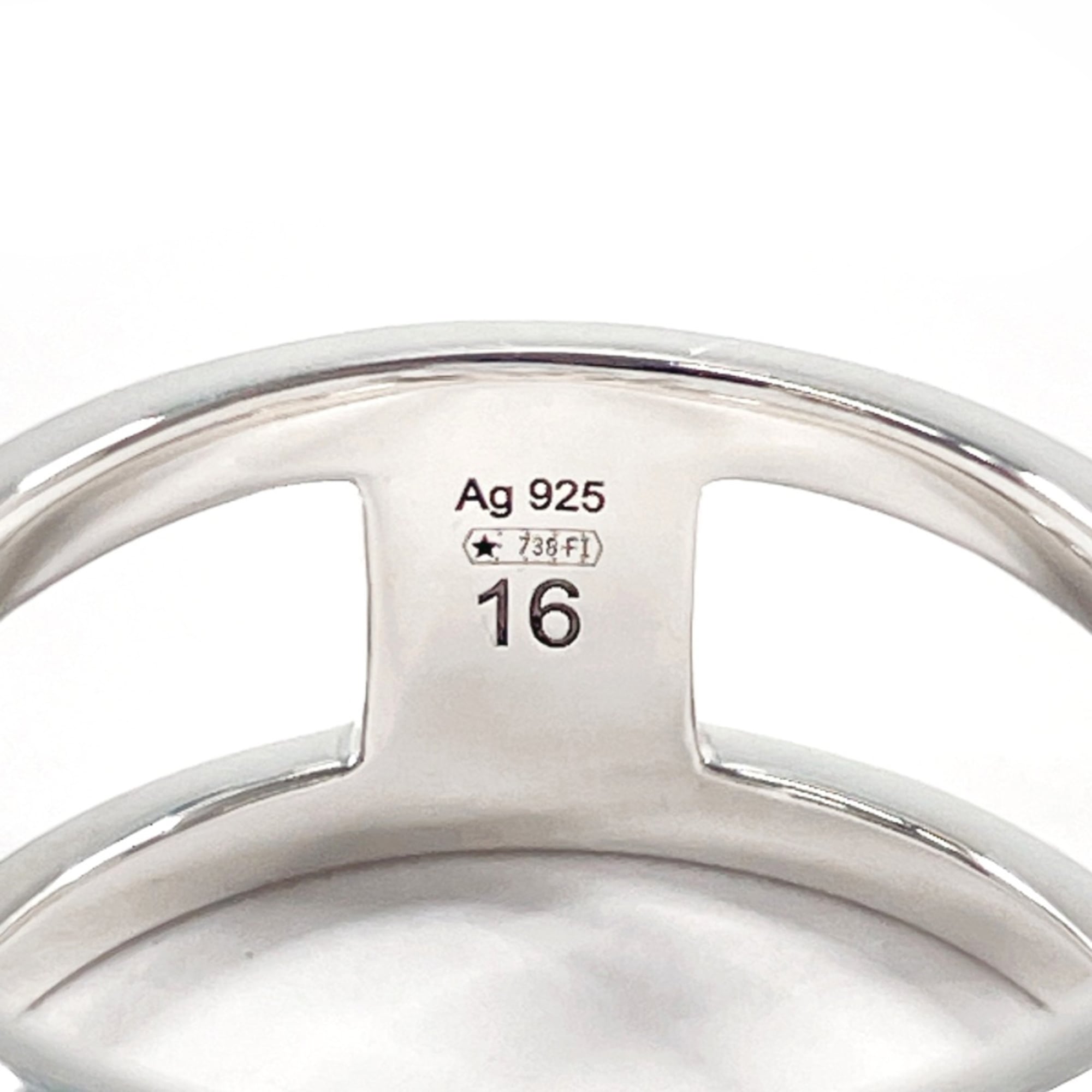 GUCCI Interlocking G Wide Ring, Sterling Silver 925, Size 15, Silver, Men's — Like New