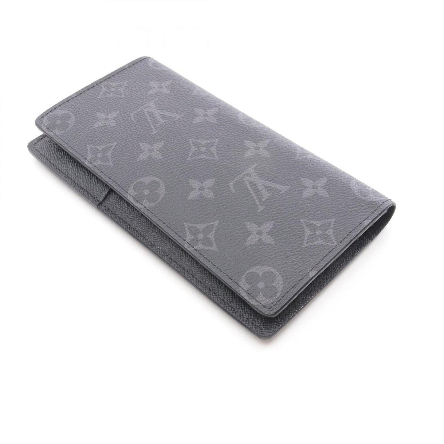 Louis Vuitton Portefeuille Brazza Monogram Eclipse Bi-fold Long Wallet, Men's, Black, M61697