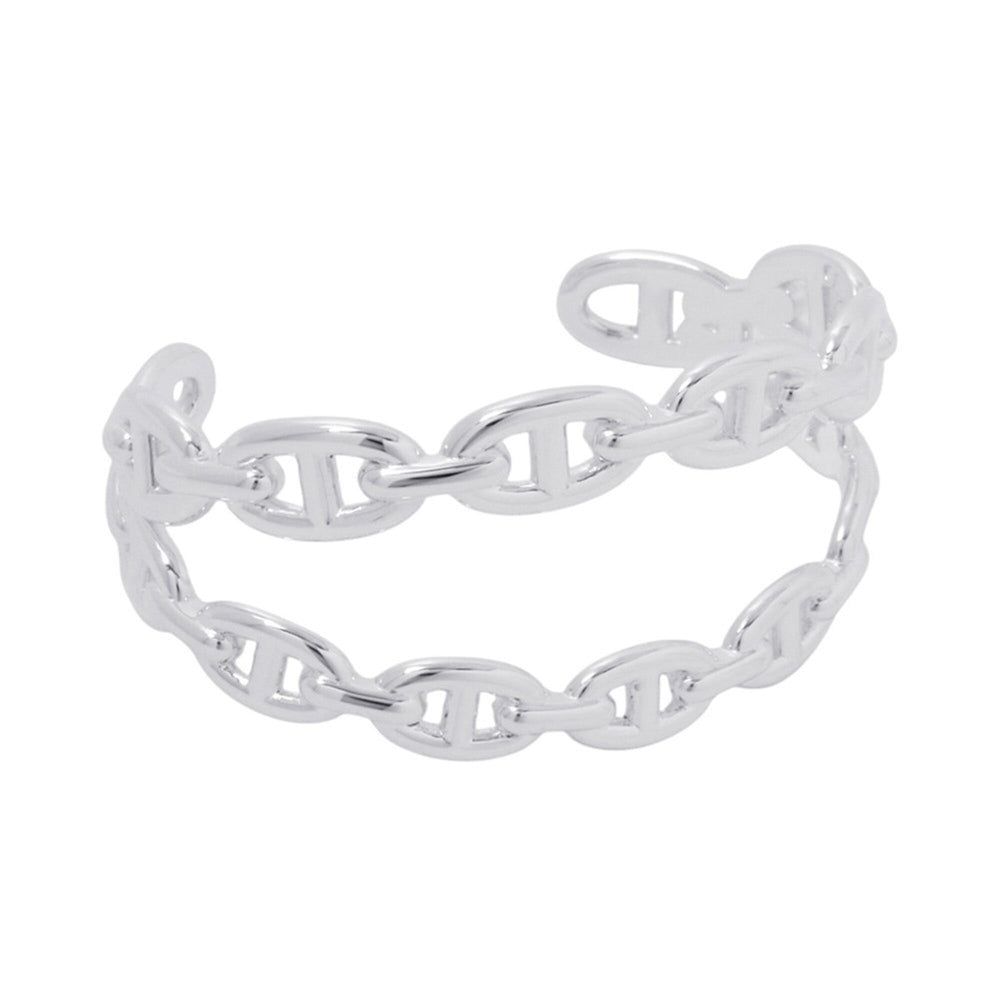 Hermes Chaine d'Ancre Enchainee Double Bracelet, SV925 Silver, Size SH, HERMES Bangle, Enchainee — Like New