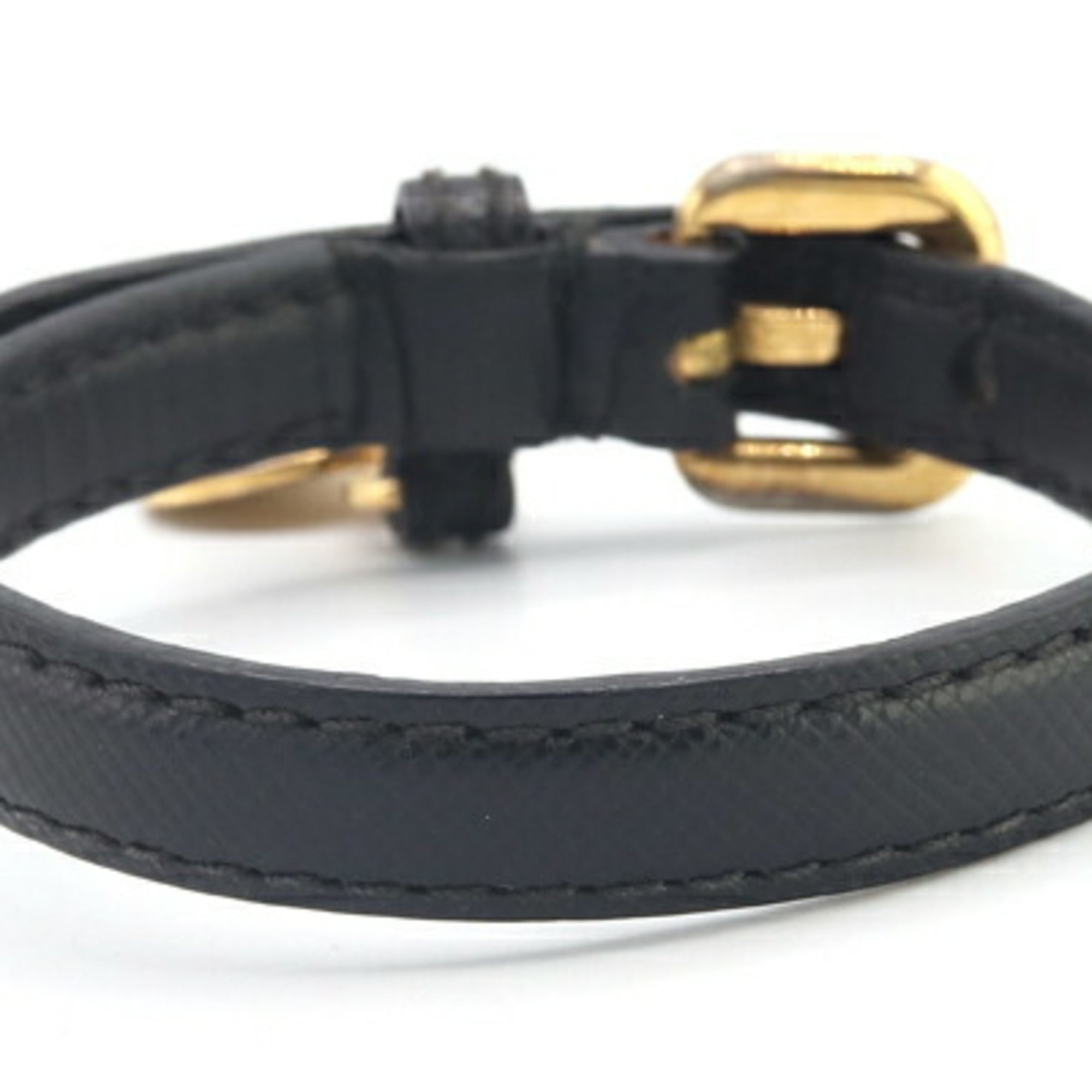 Prada bracelet black leather bangle for men and women