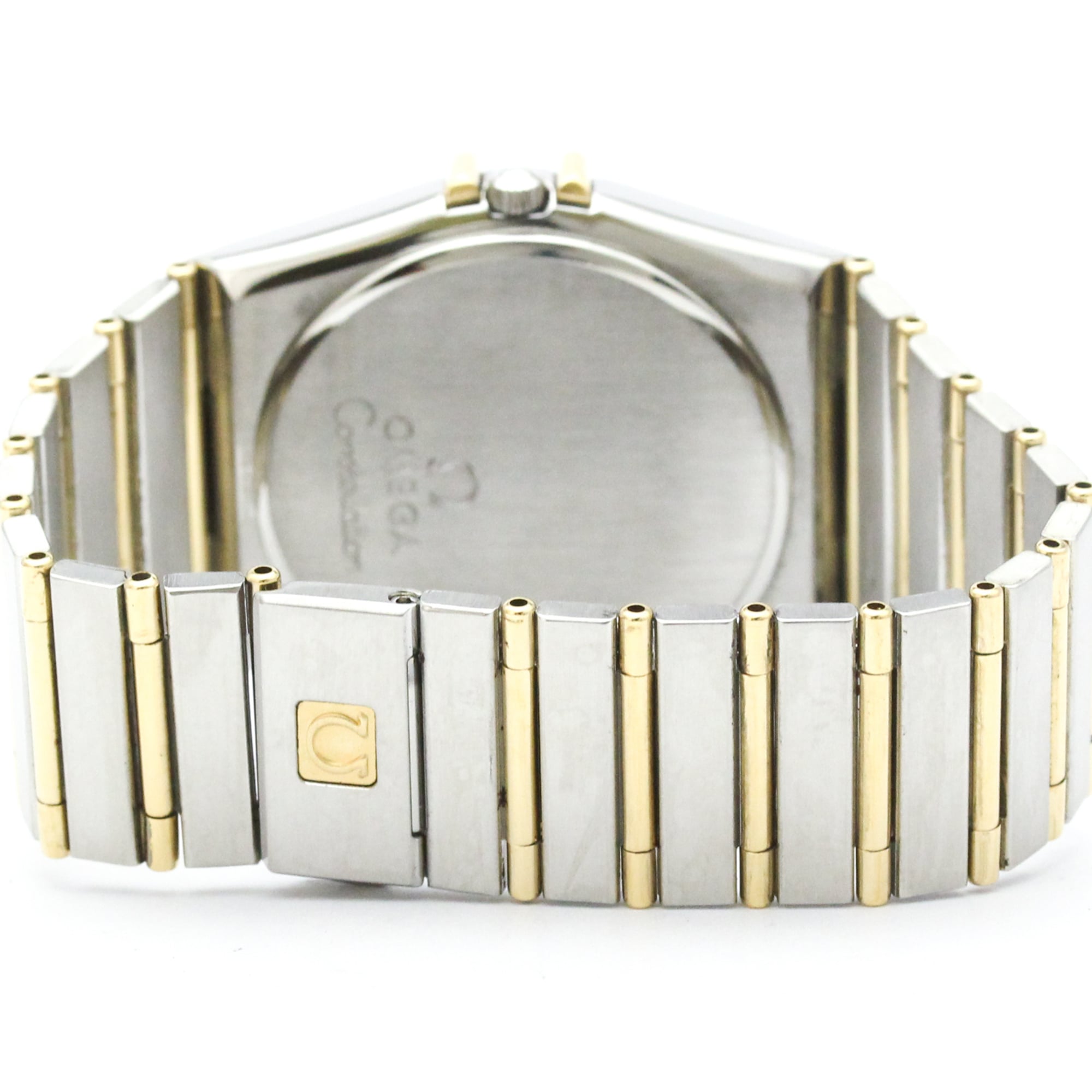 OMEGA Constellation GMT 18K Gold Steel Quartz Mens Watch 396.1060 Polished — Very Good