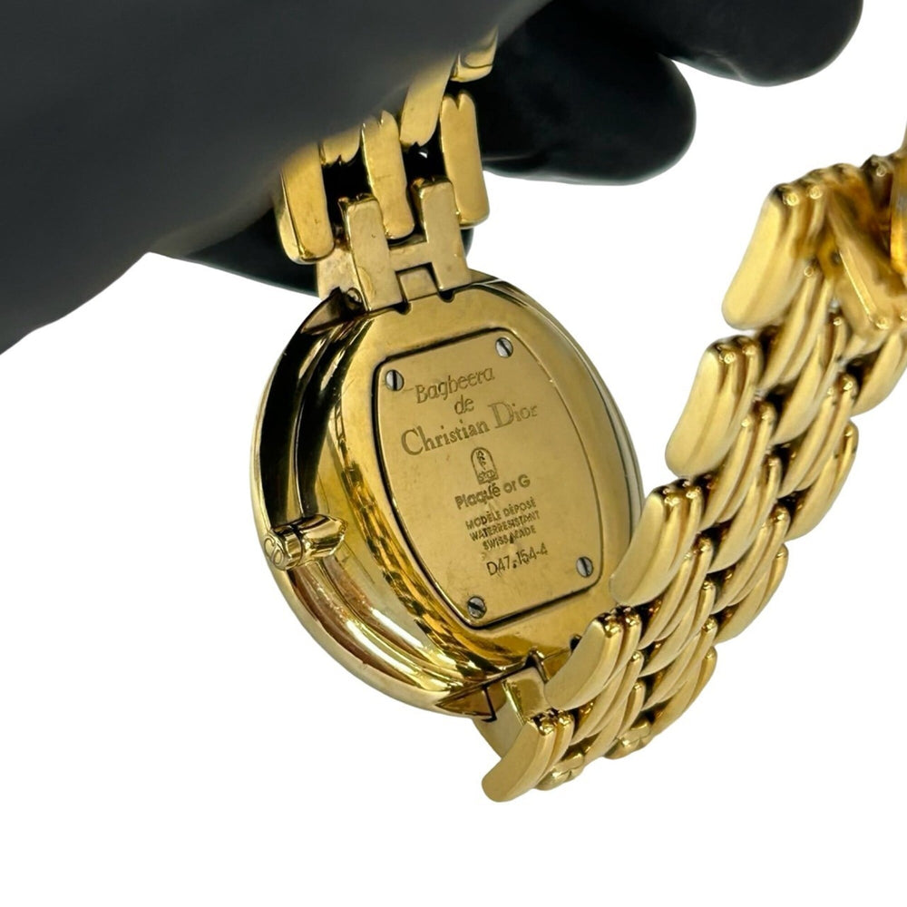 Christian Dior Vintage Baghira GP Quartz Watch Gold Black 38257 — Good
