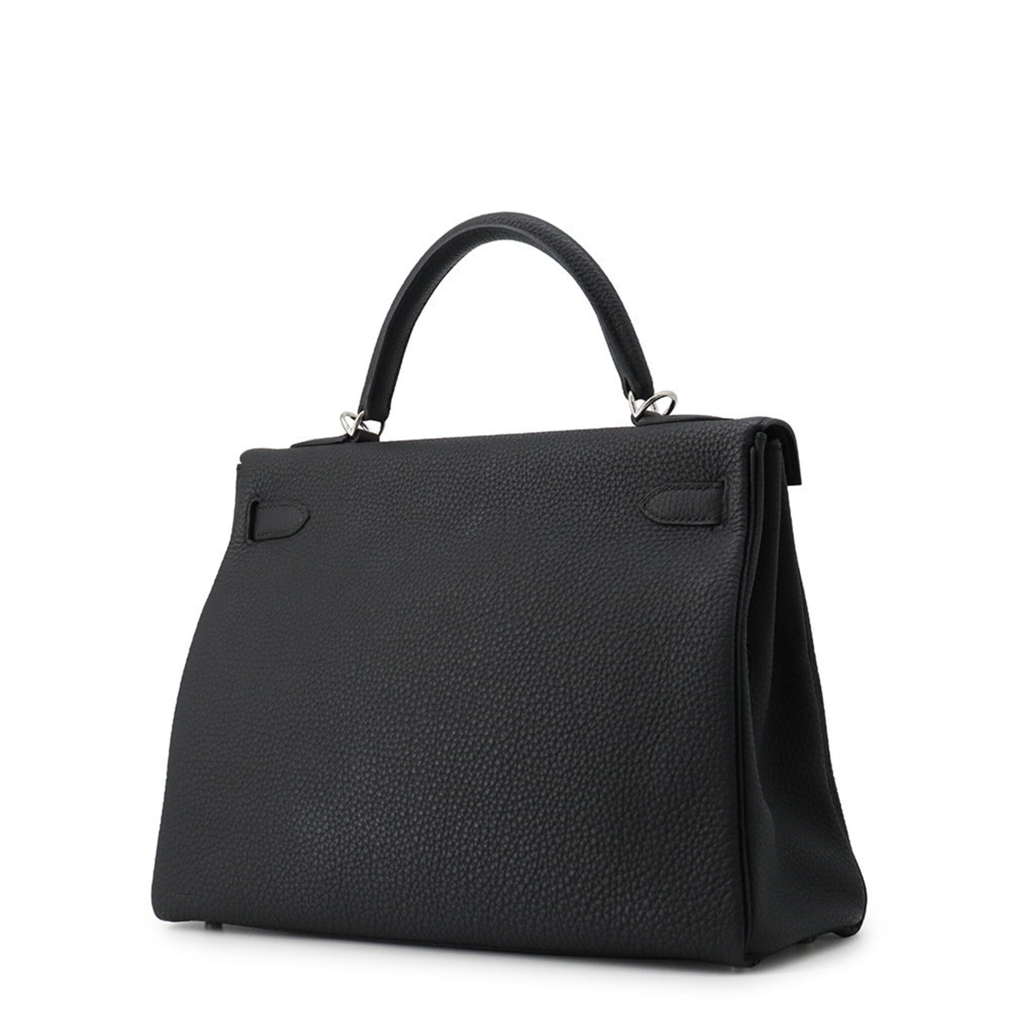 Hermes Kelly 32 Handbag, Black Togo Leather, C Stamp, 2-way Bag, Black, Kelly, Women's, HERMES — Like New