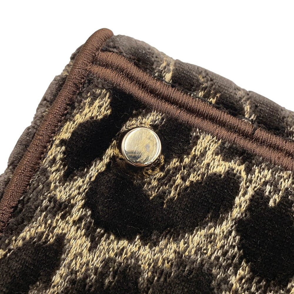 Christian Dior Lady D-Lite Medium Velvet Handbag M0565OTGT 2-way Leopard Print for Women — Like New