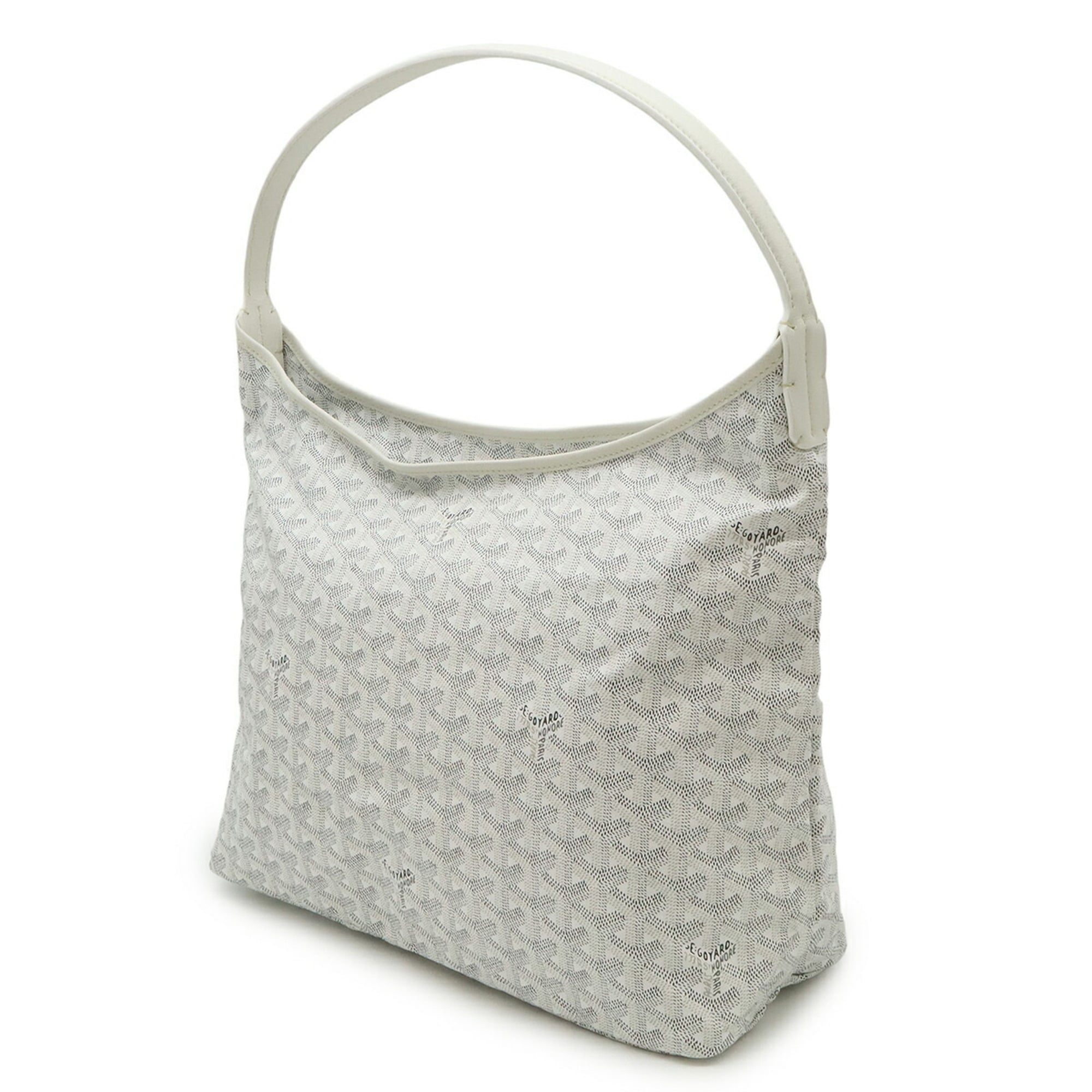 GOYARD Goyard Bohème Hobo Bag Shoulder Coated Canvas Leather White Gray Pouch Not Included