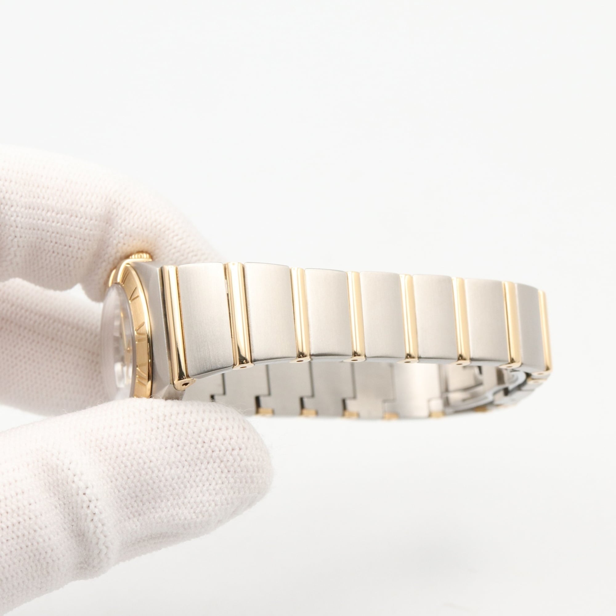 Omega Constellation Double Eagle Watch, 18K (Yellow Gold) Stainless Steel, Ladies', White/White Mother-of-Pearl Case, 1381.70 — Very Good