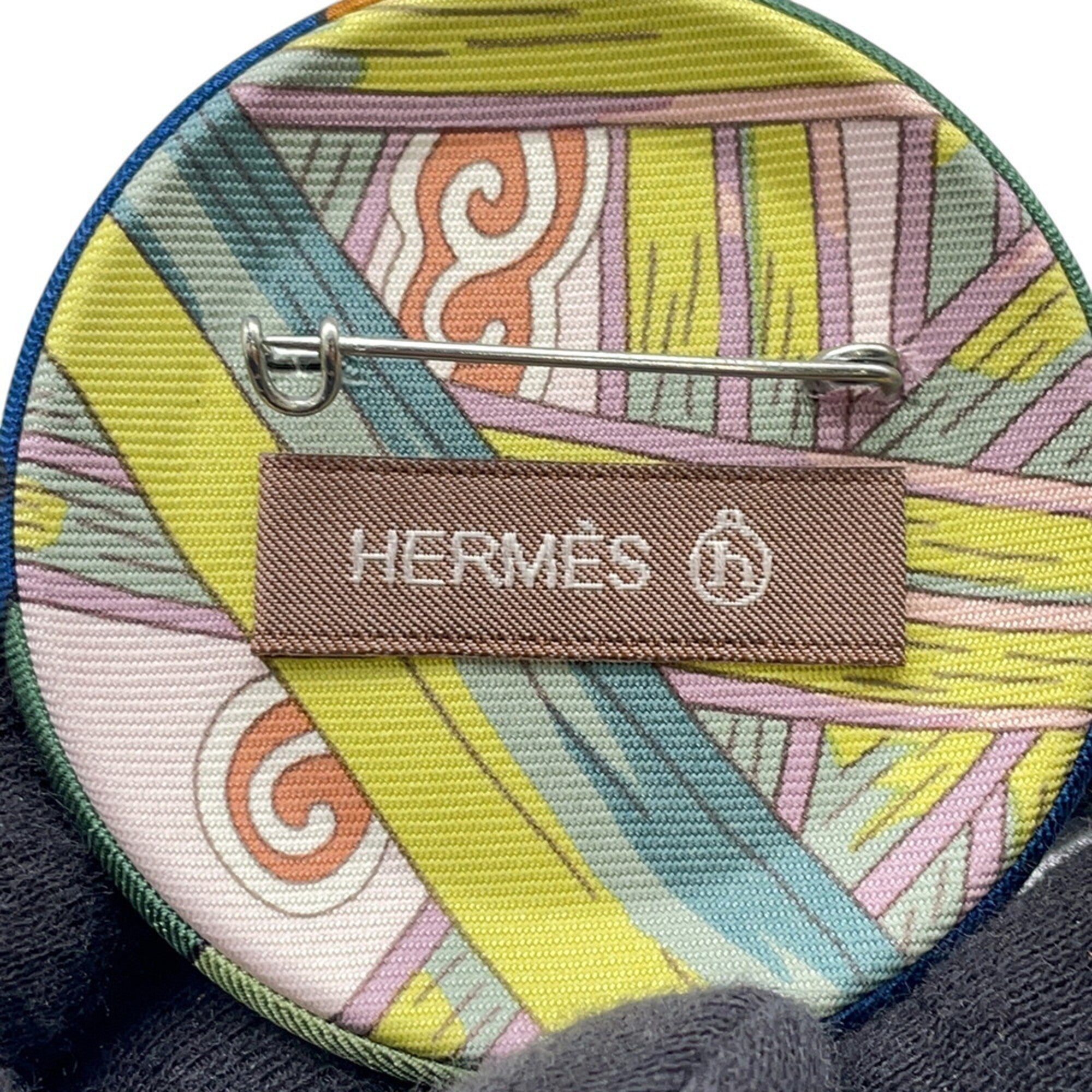 Hermes brooch Petit H silk HERMES badge — Like New