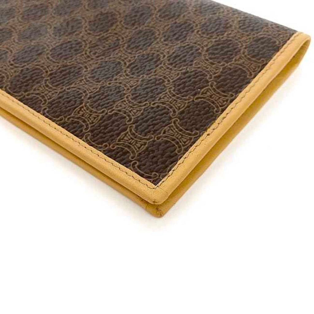 Celine Bi-fold Long Wallet ec-21979 Brown Beige Macadam Billfold PVC Leather M13 CELINE Women's Men's Unisex