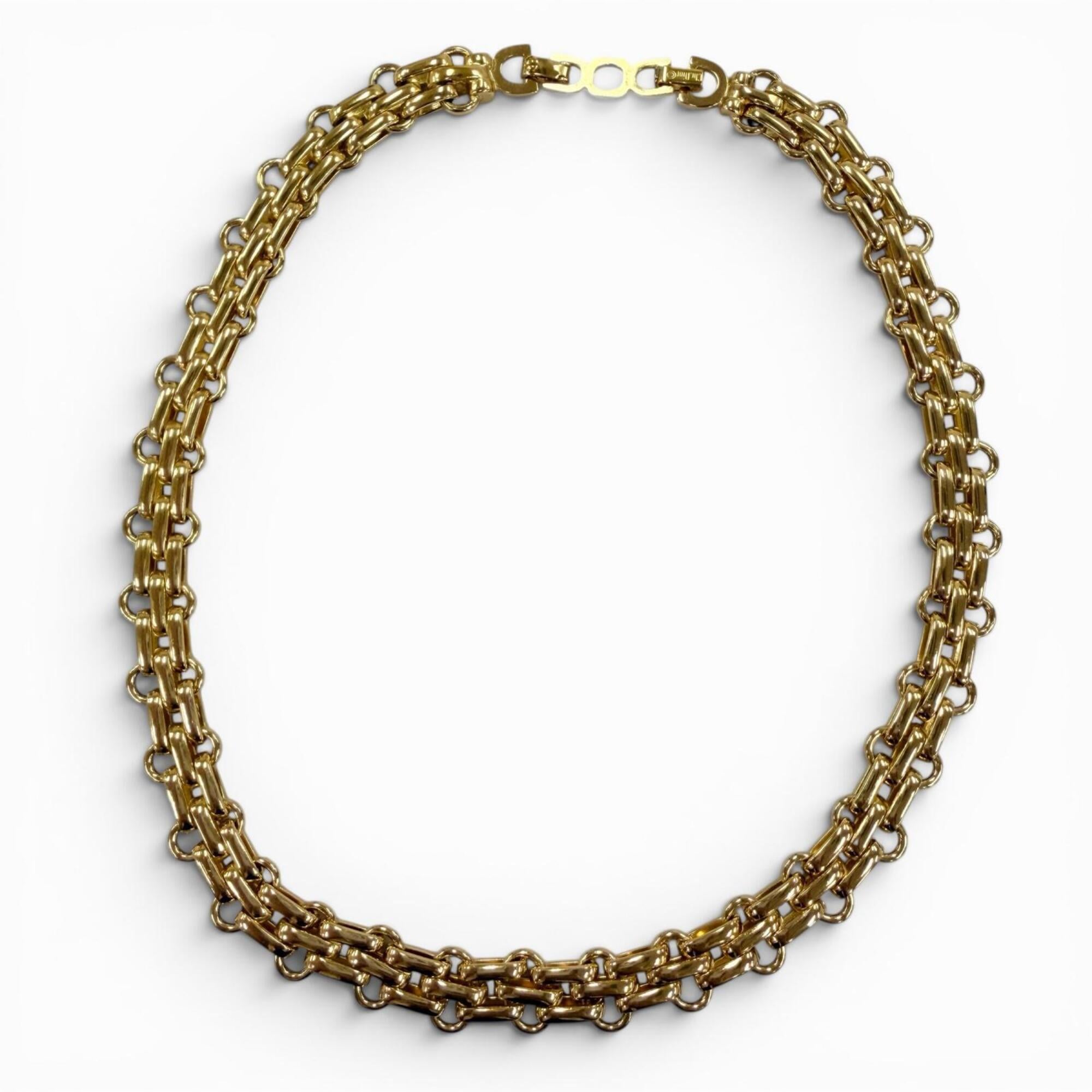 Christian Dior Vintage Chain Necklace Choker - Gold Women's Accessory — Like New