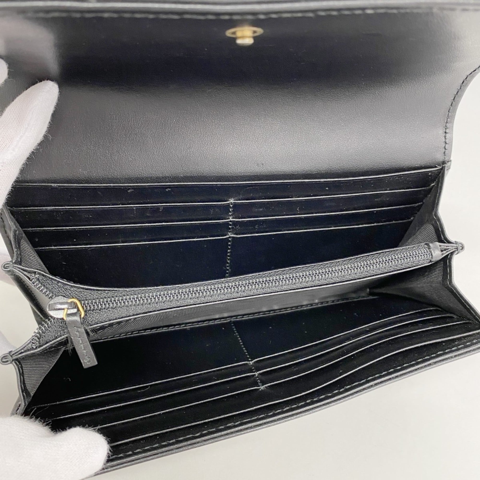 Gucci GG Marmont Long Wallet 443436 Leather Black Women's