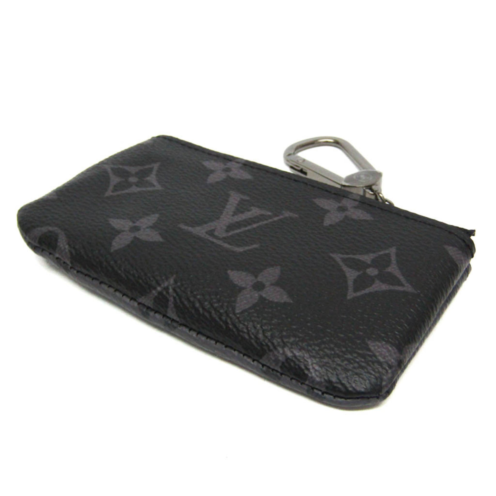 Louis Vuitton Monogram Eclipse Reverse Key Pouch M80905 Men,Women Monogram Eclipse Coin Purse/coin Case Black,Gray