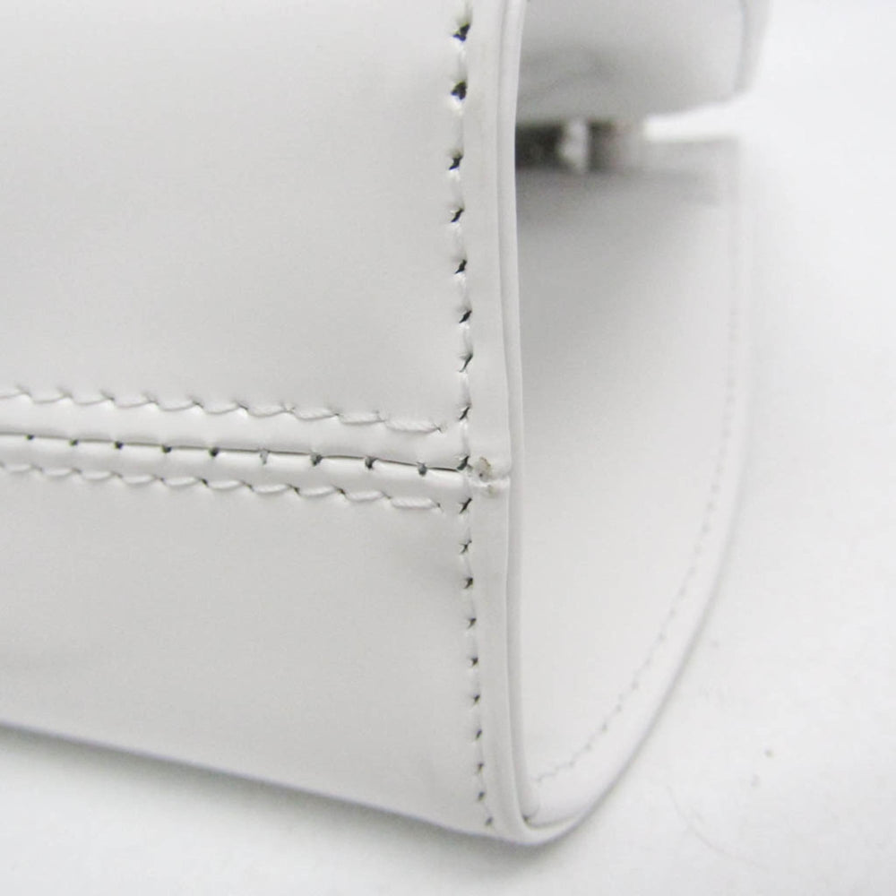 Salvatore Ferragamo Gancini Wanda AU-21 3485 Women's Leather Handbag,Shoulder Bag White — Like New