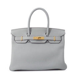 Hermes Birkin 30 Blue Glacier Togo T stamp HERMES handbag women's — Like New
