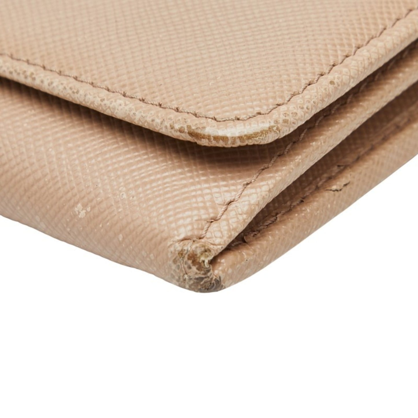 Prada Logo Long Wallet 1M1132 Beige Saffiano Leather Women's PRADA