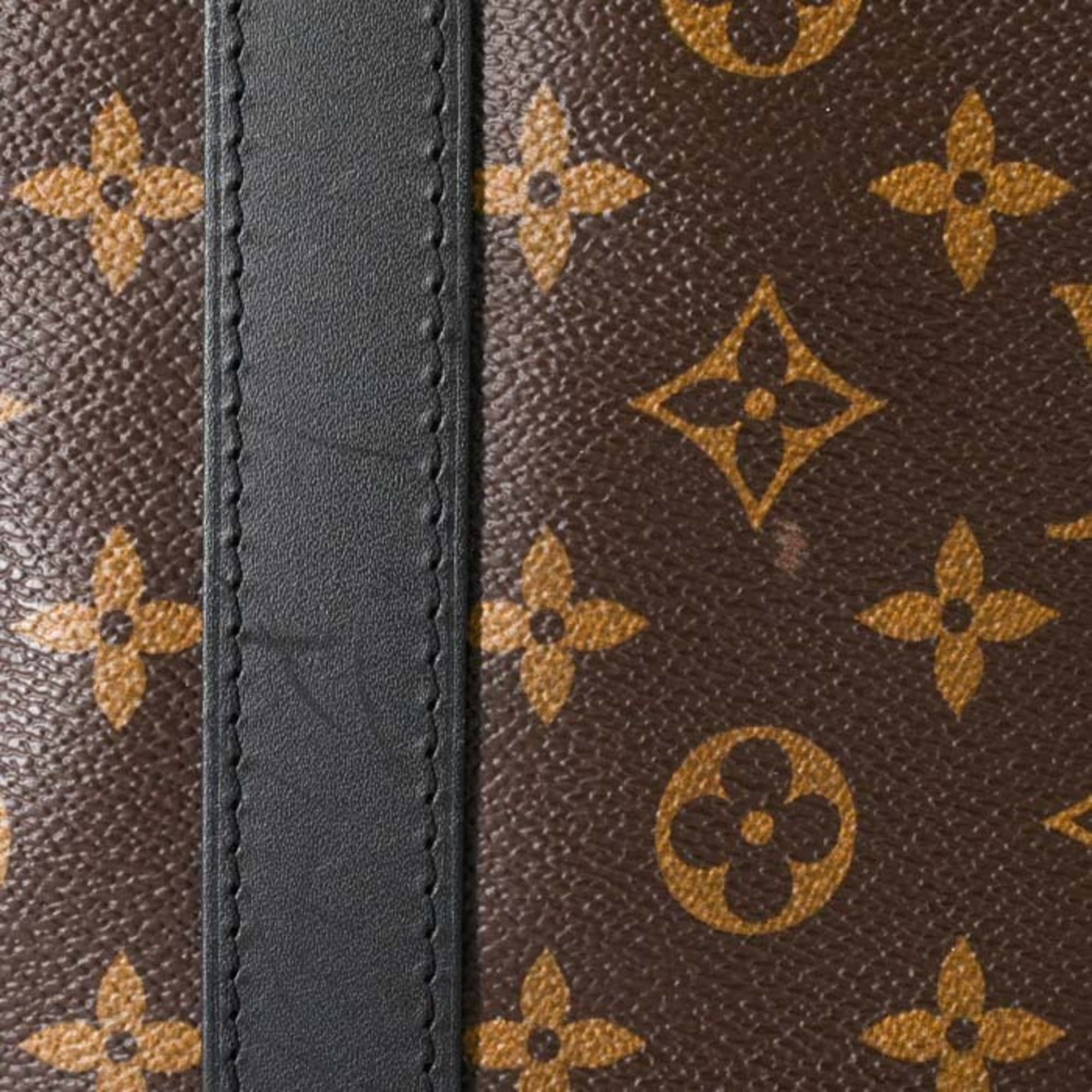 LOUIS VUITTON Louis Vuitton Boston Bag Monogram Macassar Keepall Bandouliere 55 Brown M56714 — Like New