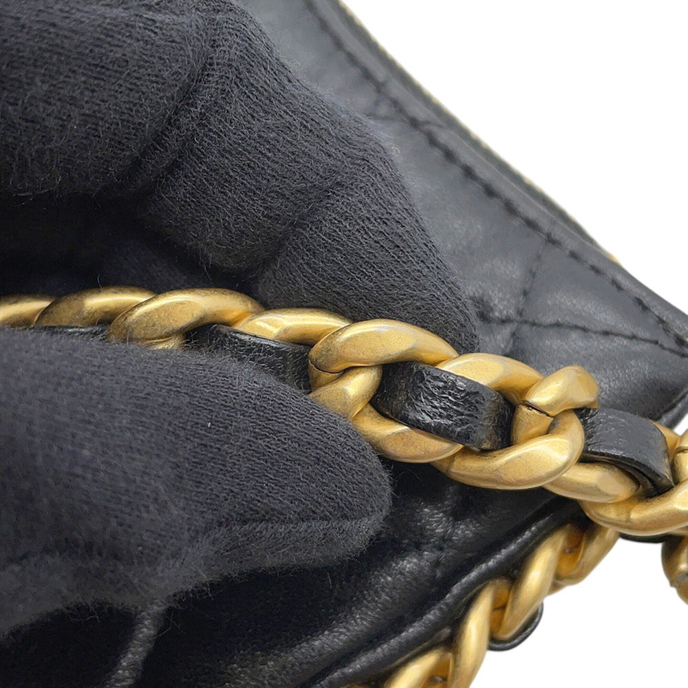 Chanel Chain Shoulder Bag Matelassé Coco Mark Lambskin AP3487 CHANEL Handbag Black Women's — Like New