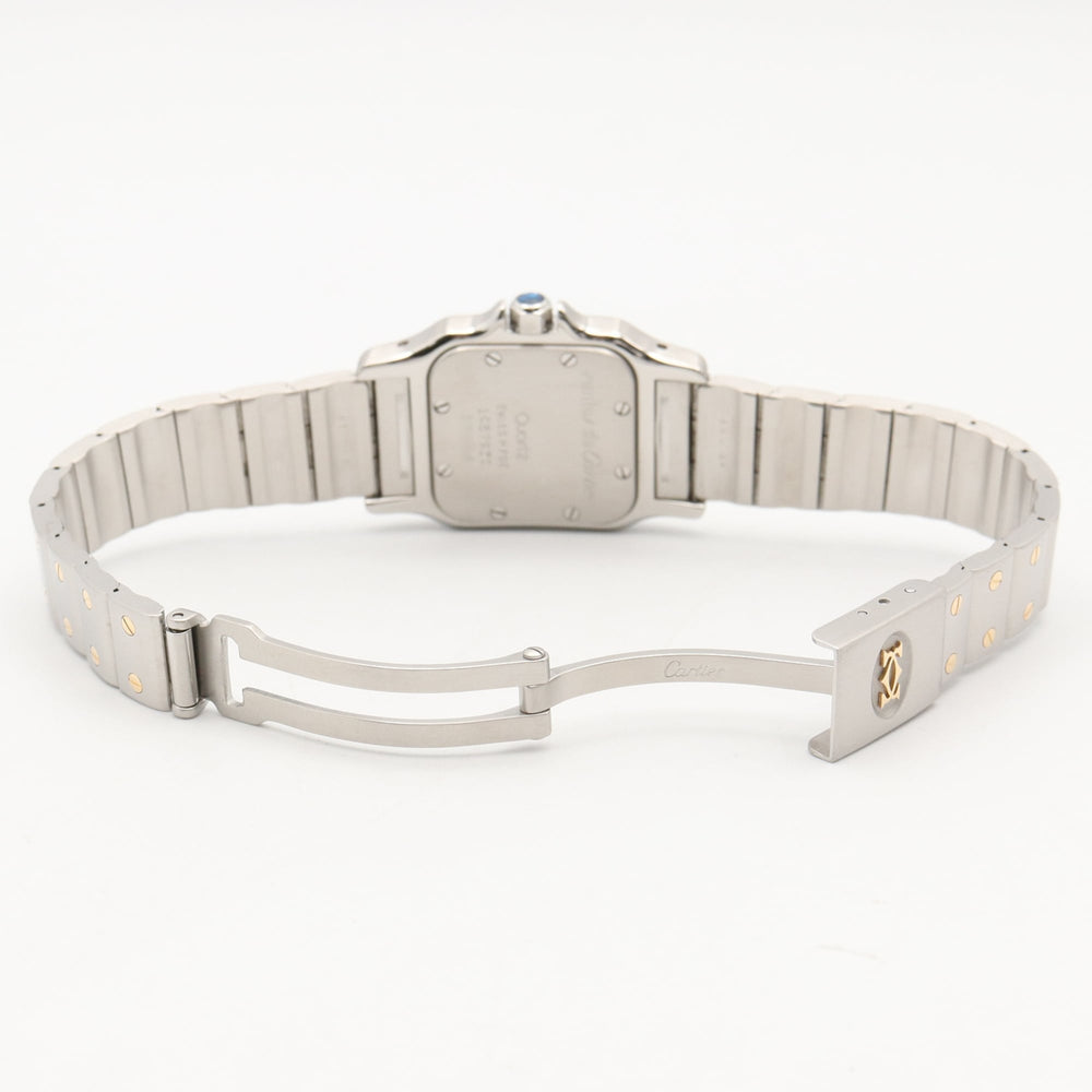 Cartier Santos Galbee SM Watch, 18K (Yellow Gold) Stainless Steel, Ladies, Silver Tone, W20012C4 — Very Good