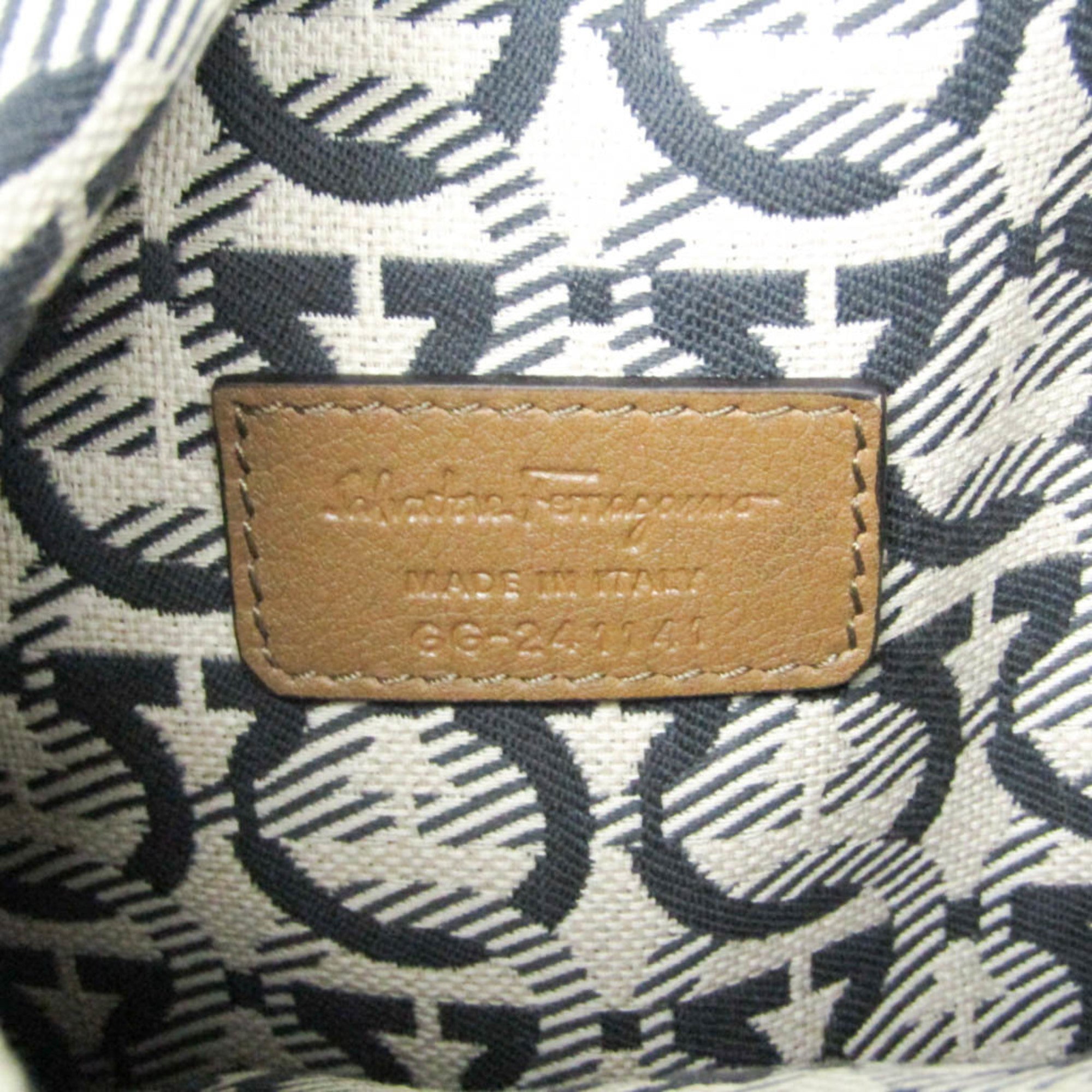 Salvatore Ferragamo Gancini Sling Bag GG-241141 Women's Leather Shoulder Bag Brown — Like New