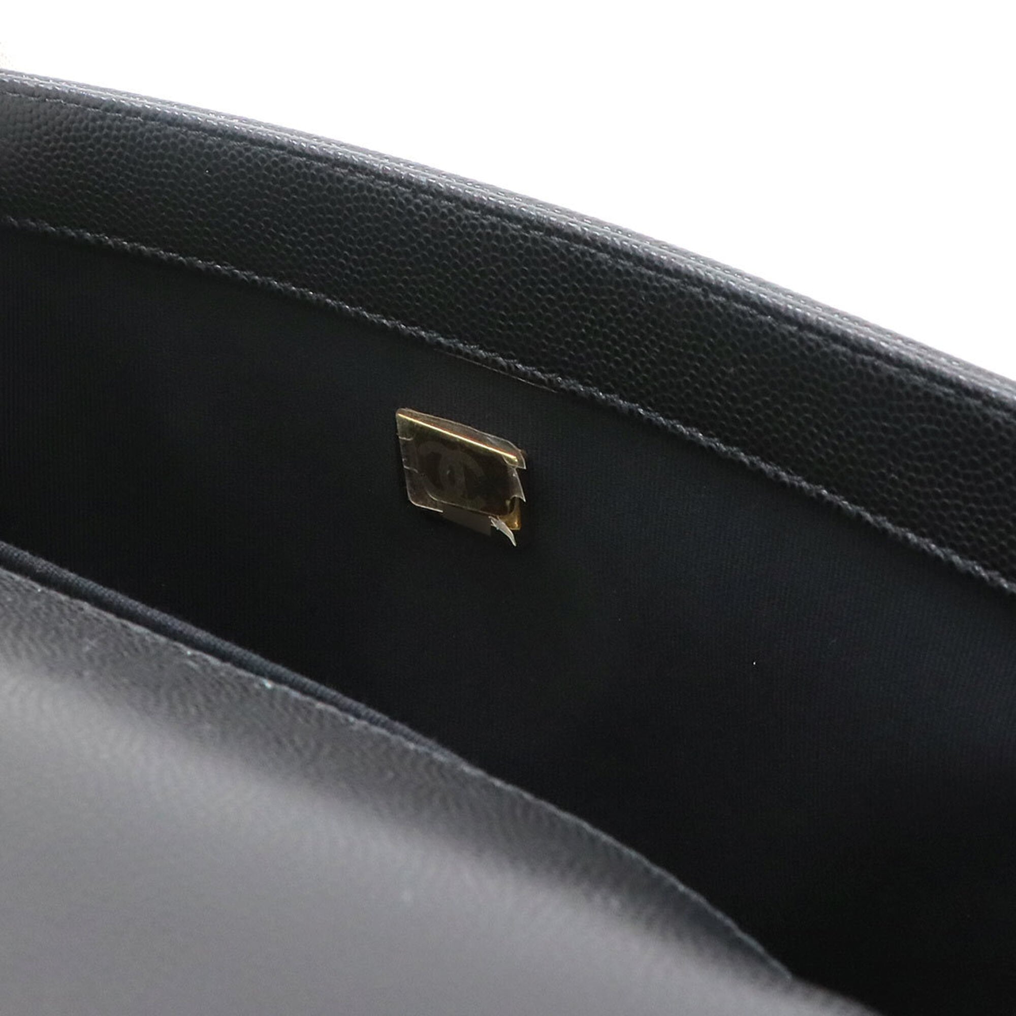 Chanel Boy Chain Shoulder Handbag, Caviar Leather, Black, A67086, Gold Hardware, BOY CHANEL Bag — Like New