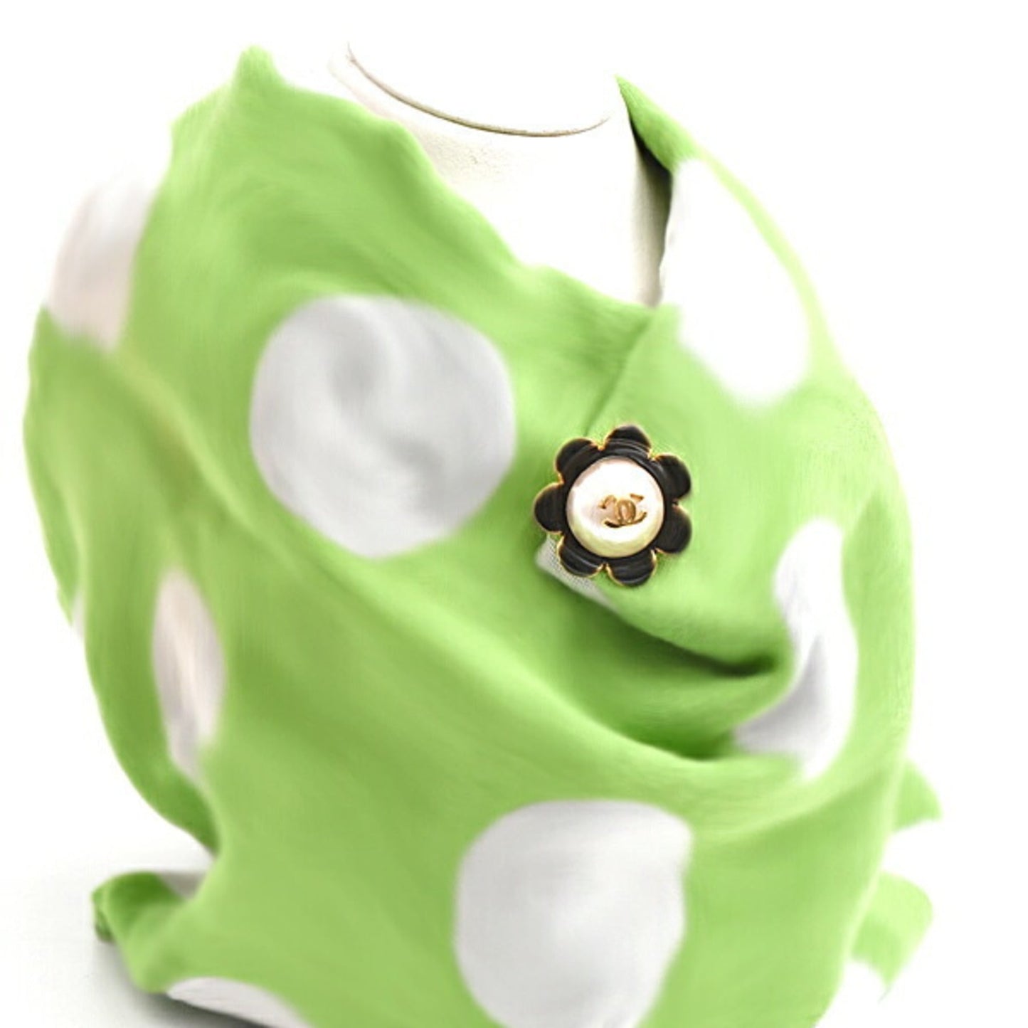 Chanel Brooch for Women, Coco Mark, Flower, Imitation Pearl, Black, Gold, Faux CHANEL, 24 GP