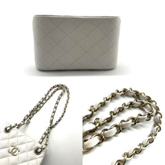Chanel Matelassé Mini Bucket Chain Shoulder Bag, White, Women's, AS3176 — New - Store Return