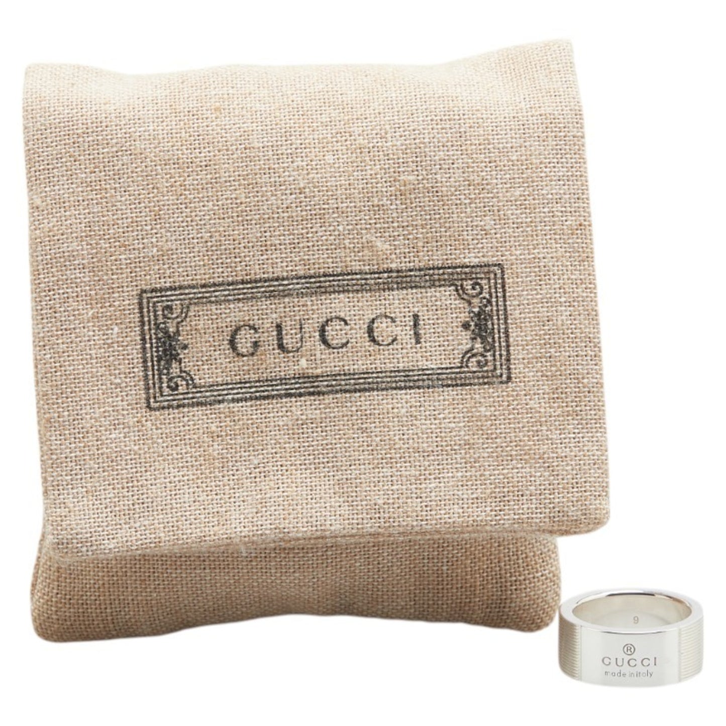 Gucci Logo Ring #9 SV925 Silver Women's GUCCI