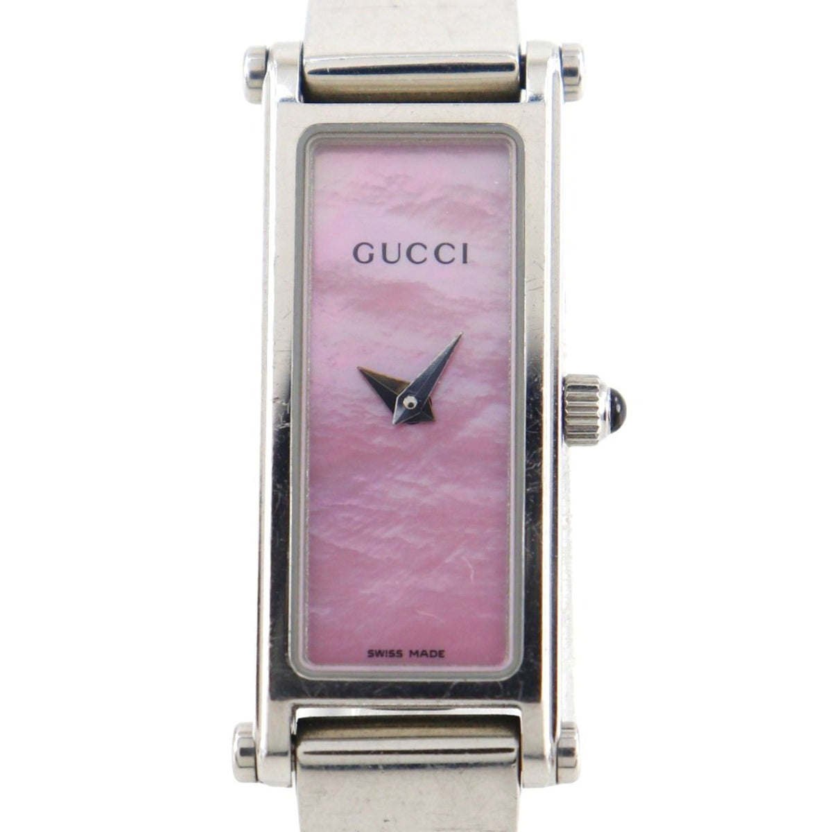 Gucci 1500L Stainless Steel Quartz Analog Watch with Pink Dial for Women — Good