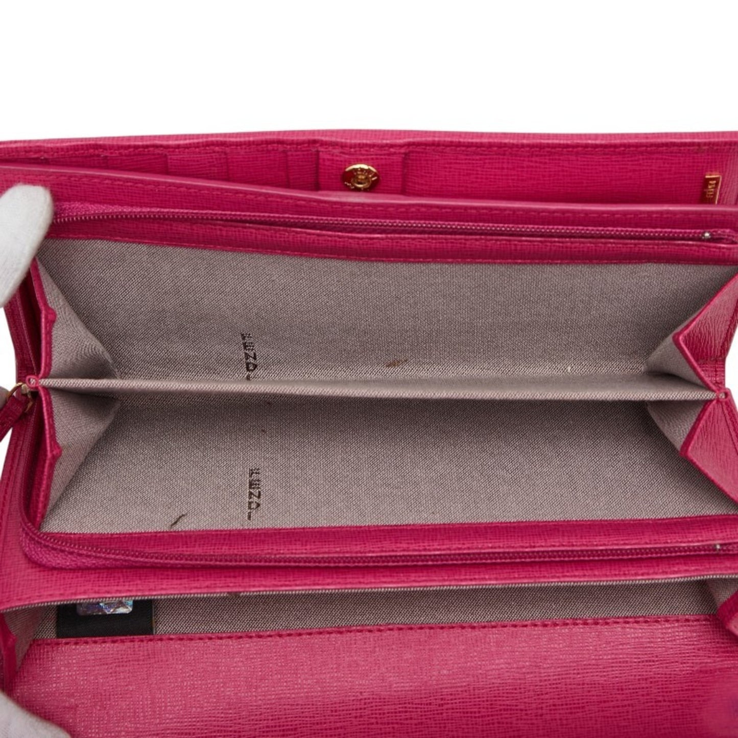 Fendi Zucca Long Wallet 8M0297 Brown Pink Women's FENDI