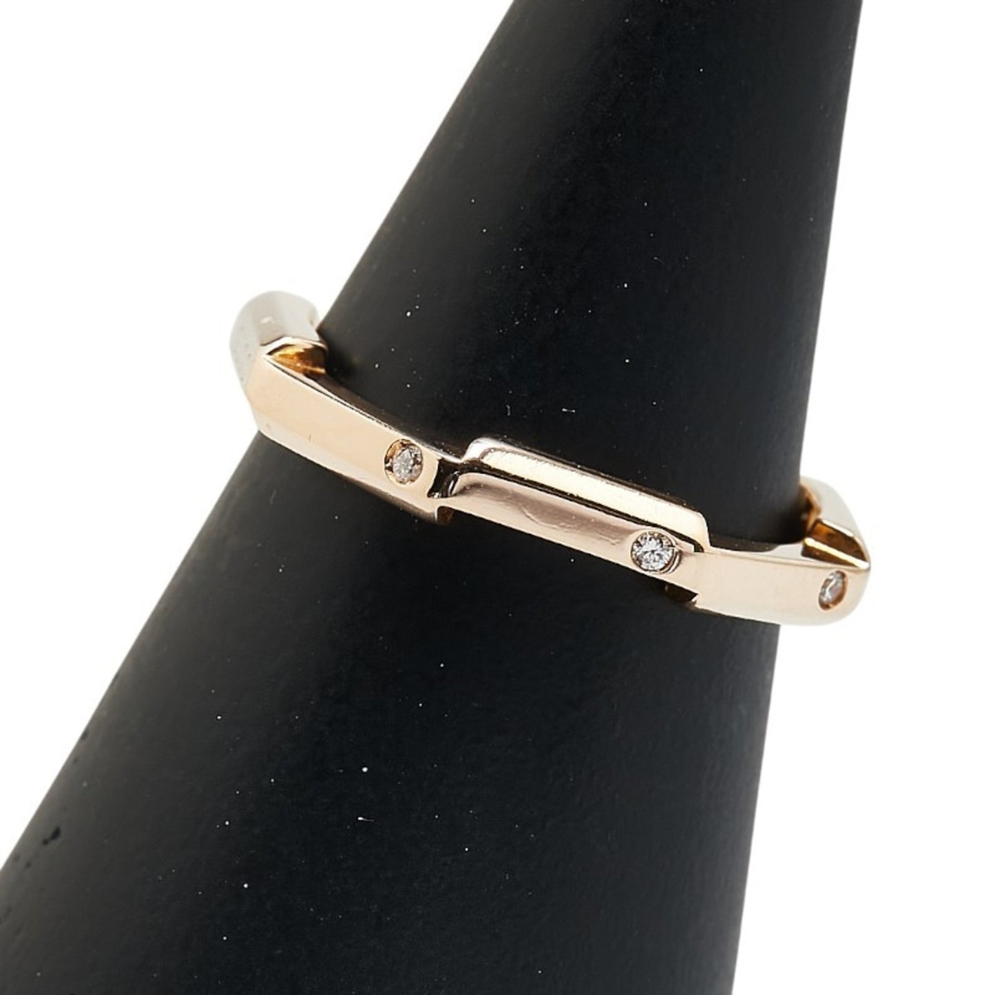 Gucci Link to Love Mirror Diamond Ring, #9, 18K Pink Gold, Women's