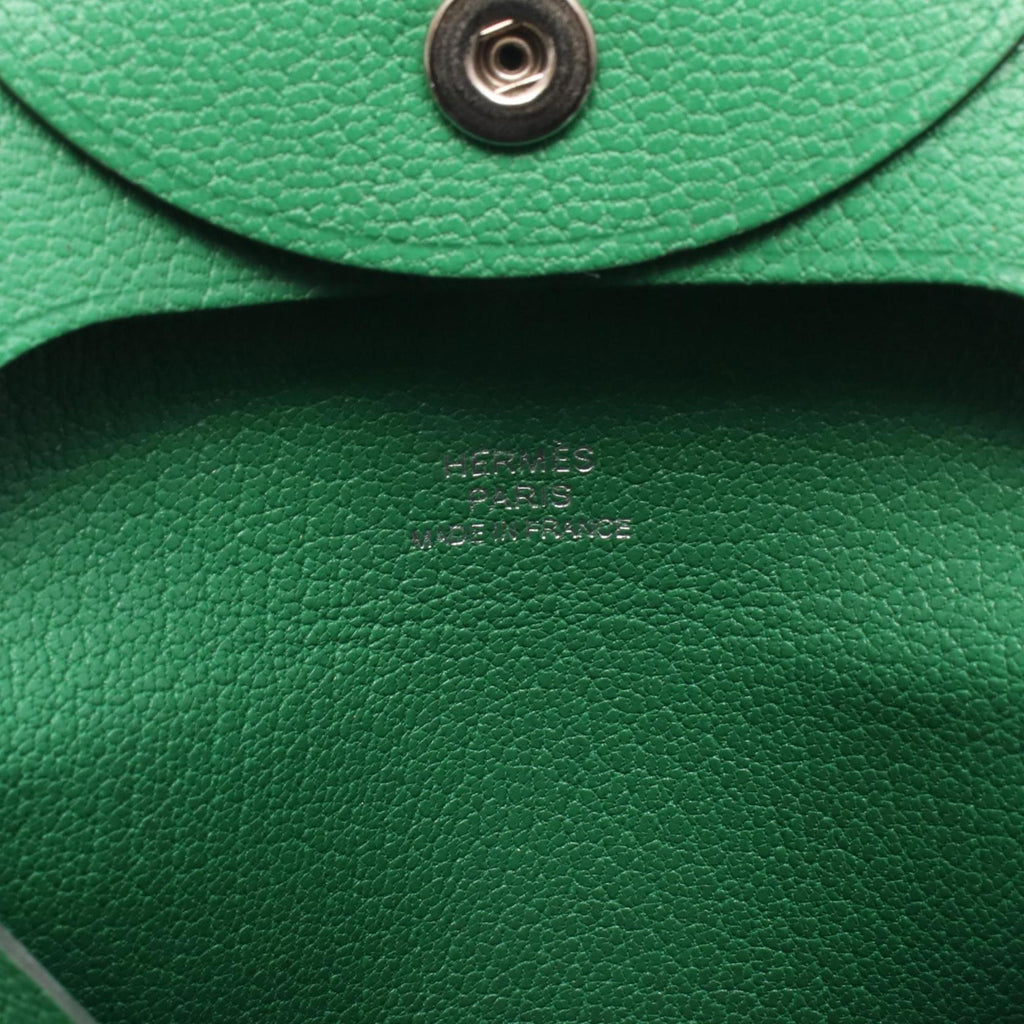 Hermes Hermès Bastia Bamboo Wallet with Coin Purse, Chevre, Women's, Green