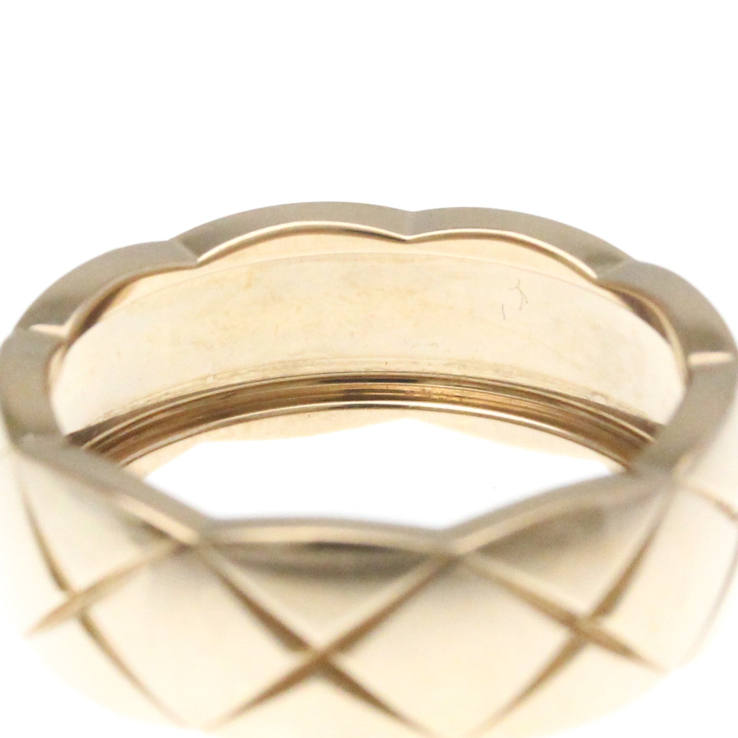 Chanel Coco Crush Ring, Medium Size Pink Gold (18K) Fashion No Stone Band Ring Pink Gold