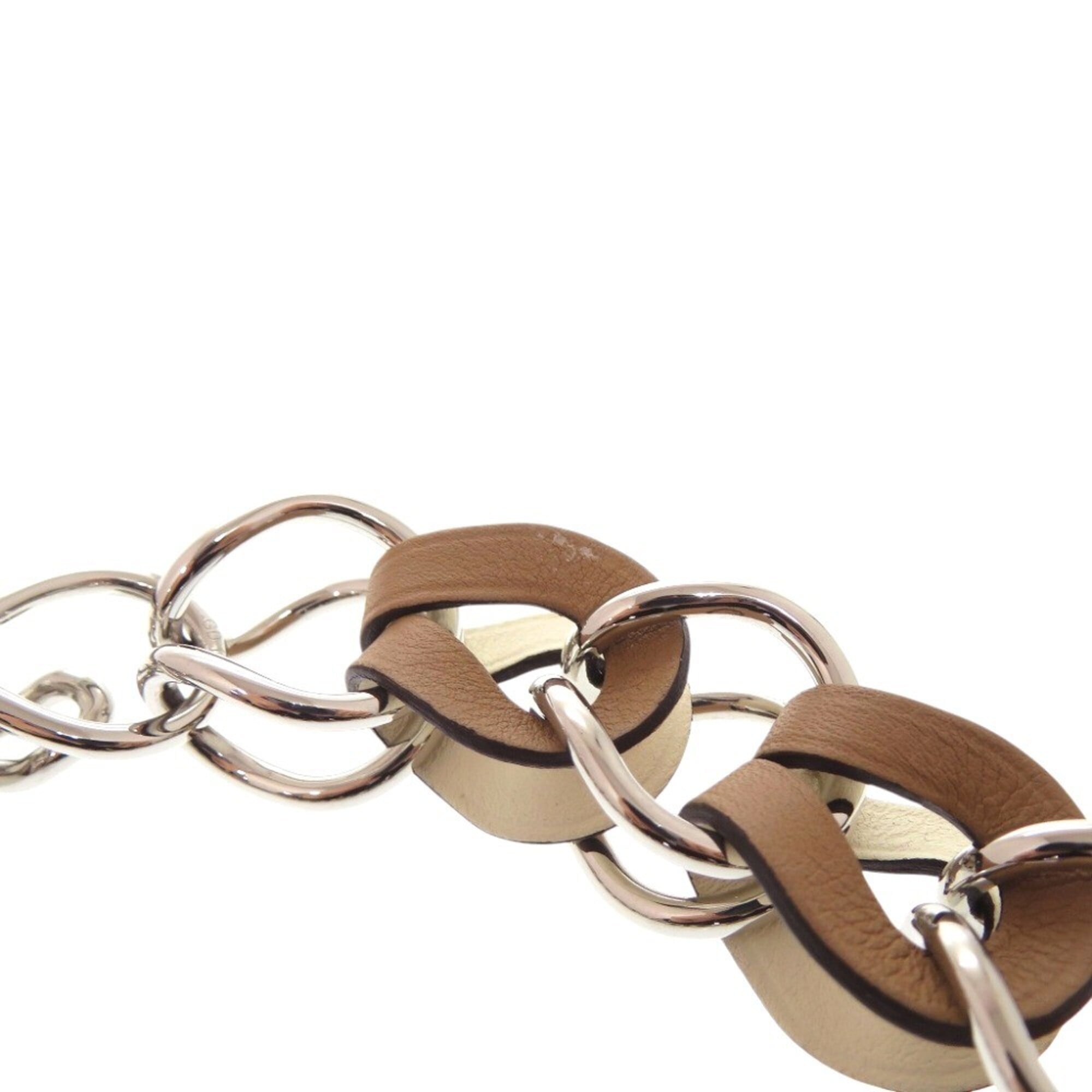 Hermes VIREVOLTE Necklace, Metal and Leather, Brown, U Stamp (Made in 2022), 1522HERMES — Like New