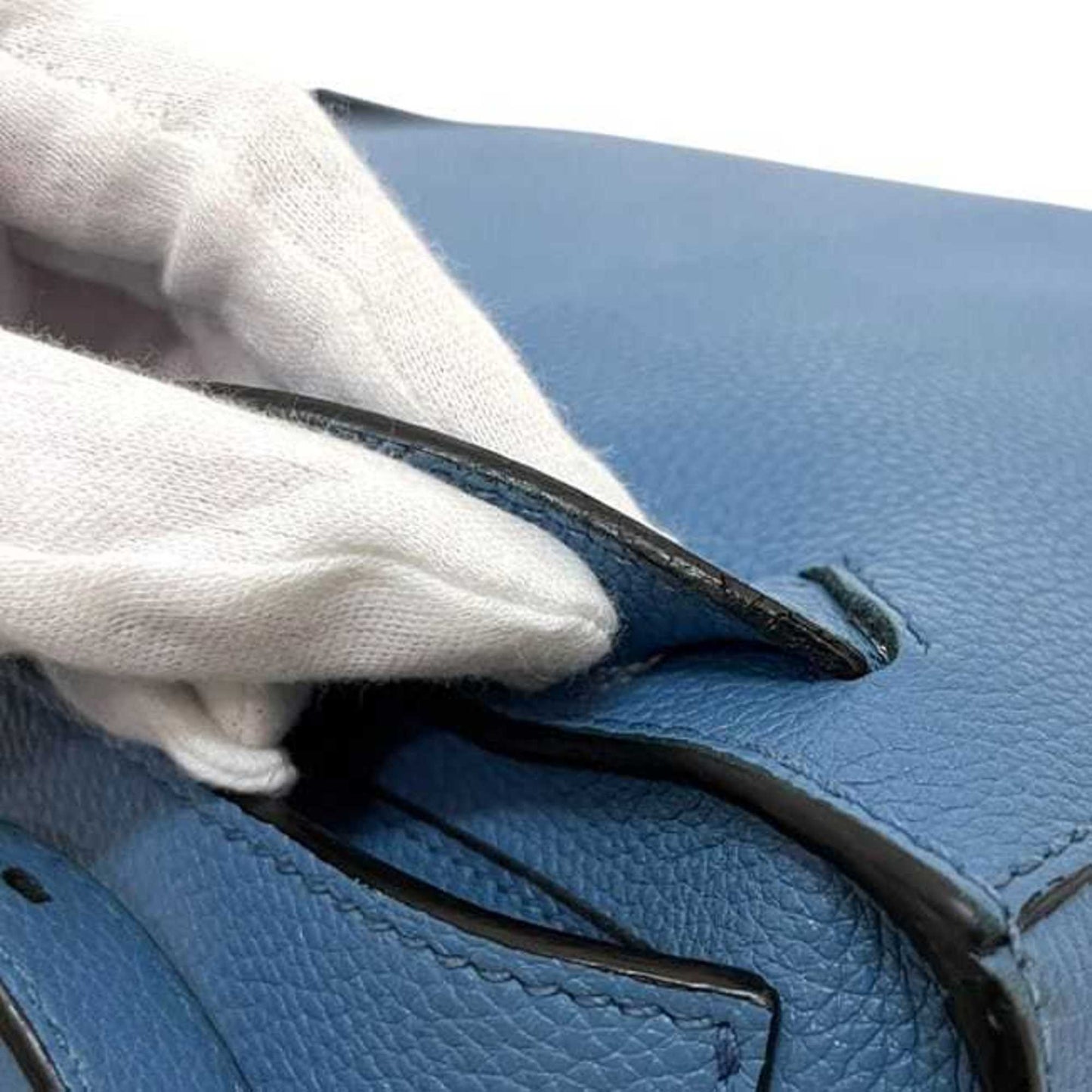 Prada Backpack f-24519 Light Blue 2VZ040 Leather Vitello Dino 56 10 PRADA Rucksack Triangular Plate Bag Men's Women's