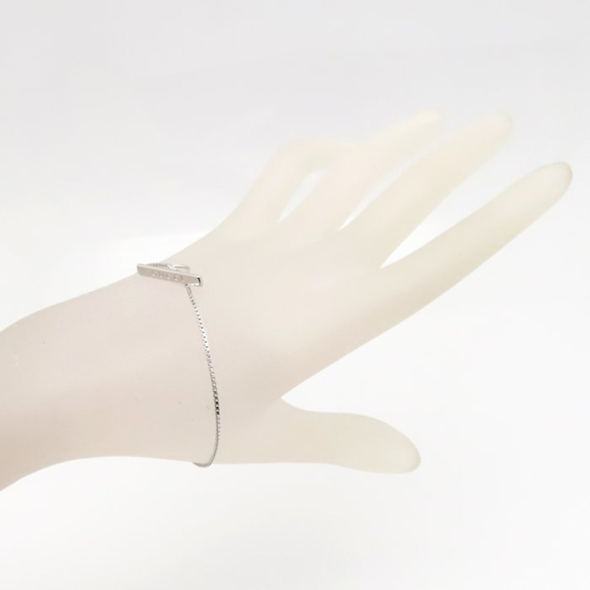 GUCCI Lariat Bracelet #17 18KWG Women's 295198 — Like New
