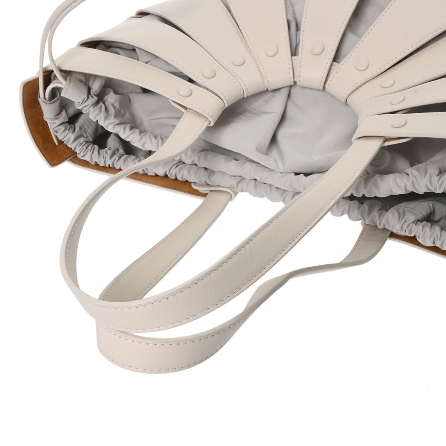 BOTTEGA VENETA The Shell White Women's Leather Handbag, A Rank, Pre-owned, Ginzo