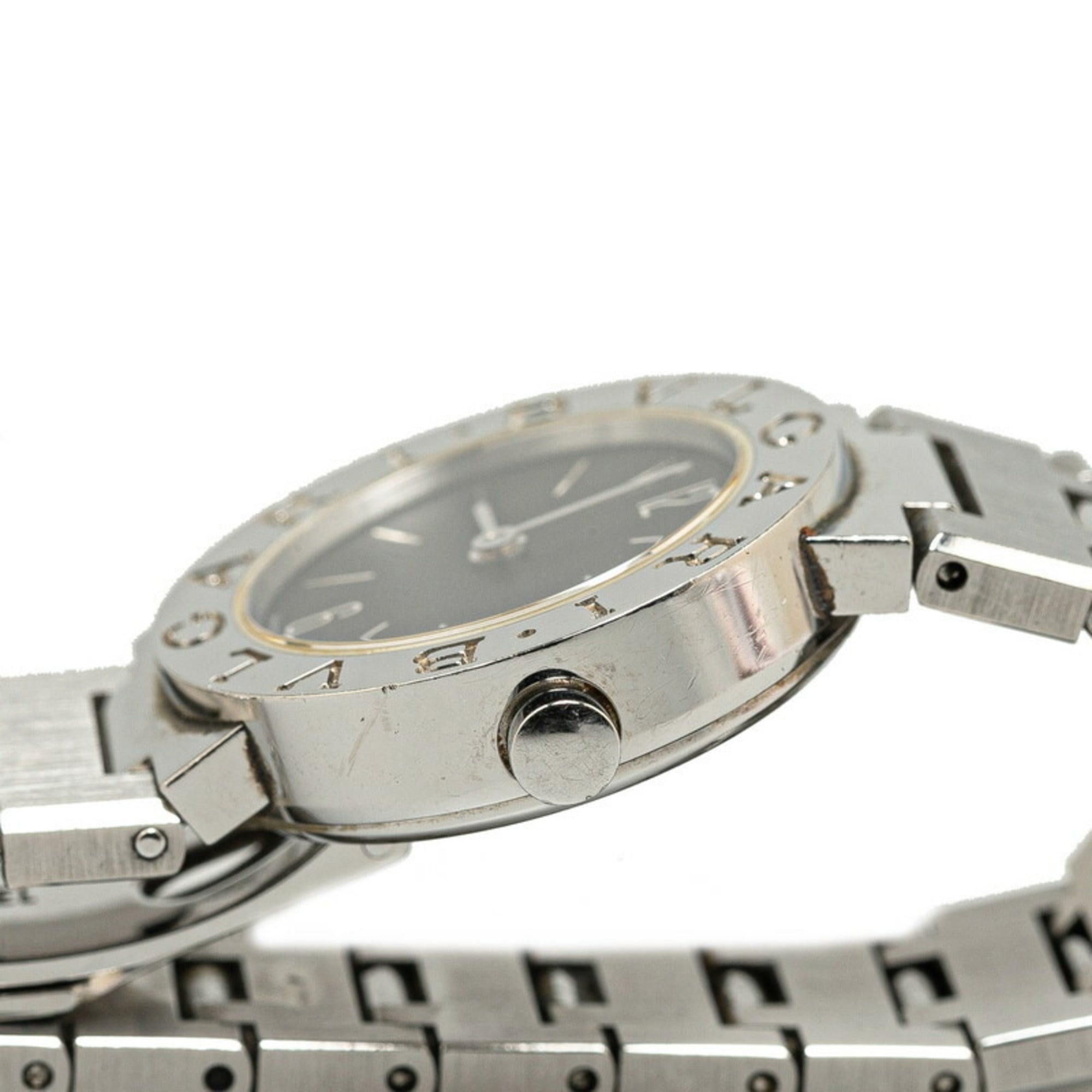 BVLGARI Watch BB23SS Quartz Black Dial Stainless Steel Women's — Good