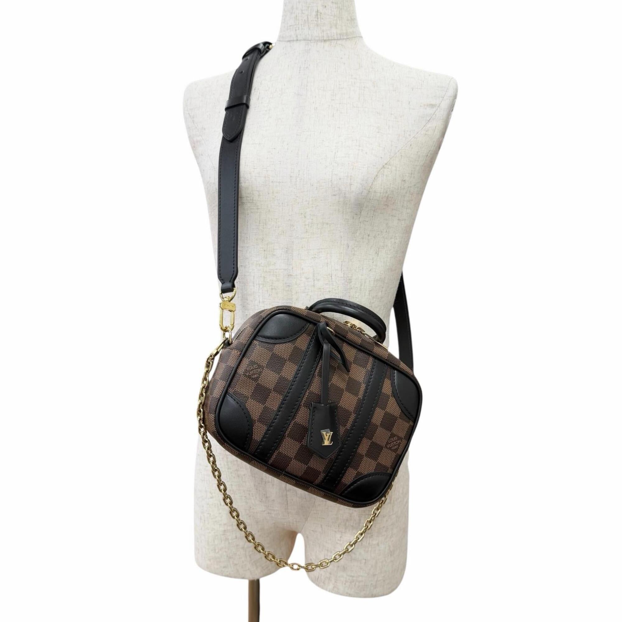 LOUIS VUITTON N50063 Damier Valisette Souple BB Canvas Shoulder Bag, Brown, Made in France, Women's, with Dust Bag — Like New