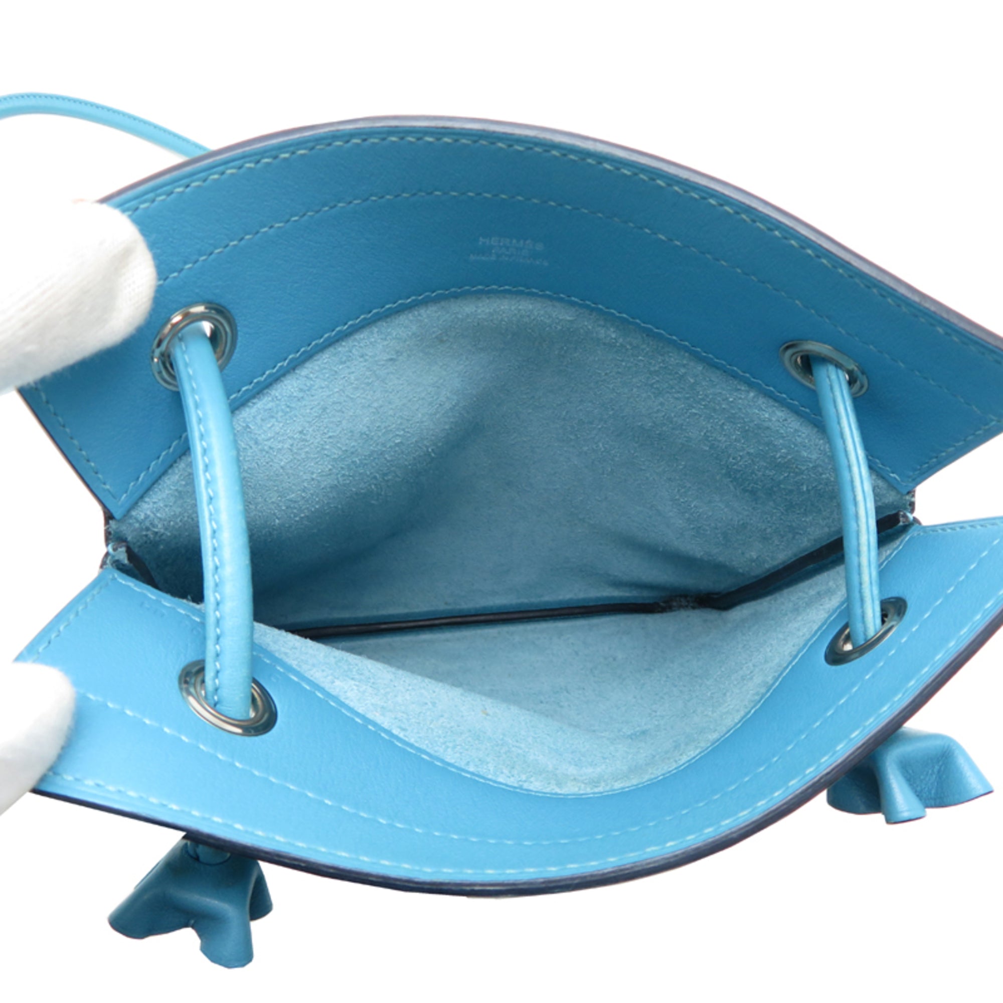 Hermes Aline Mini, D stamp, 2019 model, women's shoulder bag, Swift leather, Blue Nord — Like New