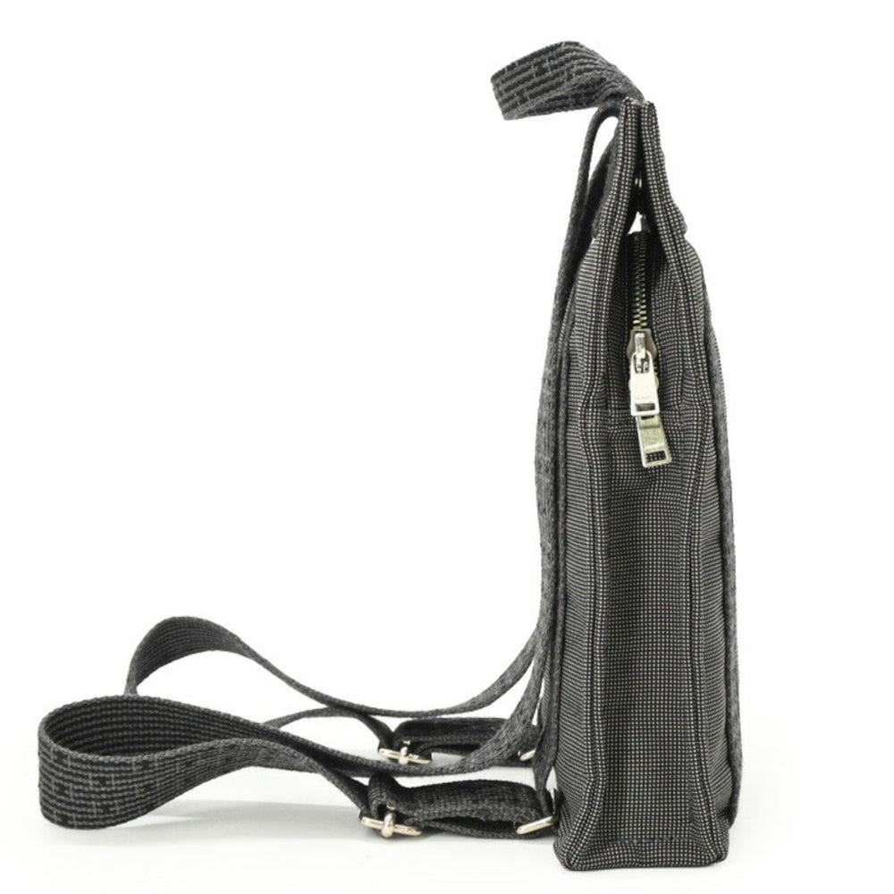 HERMES Hermes Herline Ad PM Canvas Tote Bag Backpack for Men and Women, Gray/Black — Like New