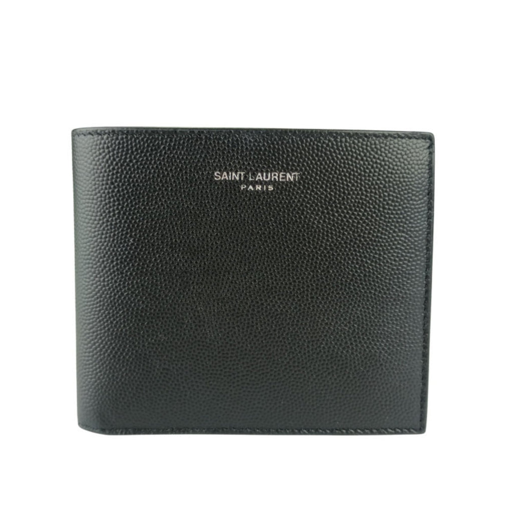 SAINT LAURENT Bi-fold Wallet 396307 Black Leather Men's Wallet/Coin Case