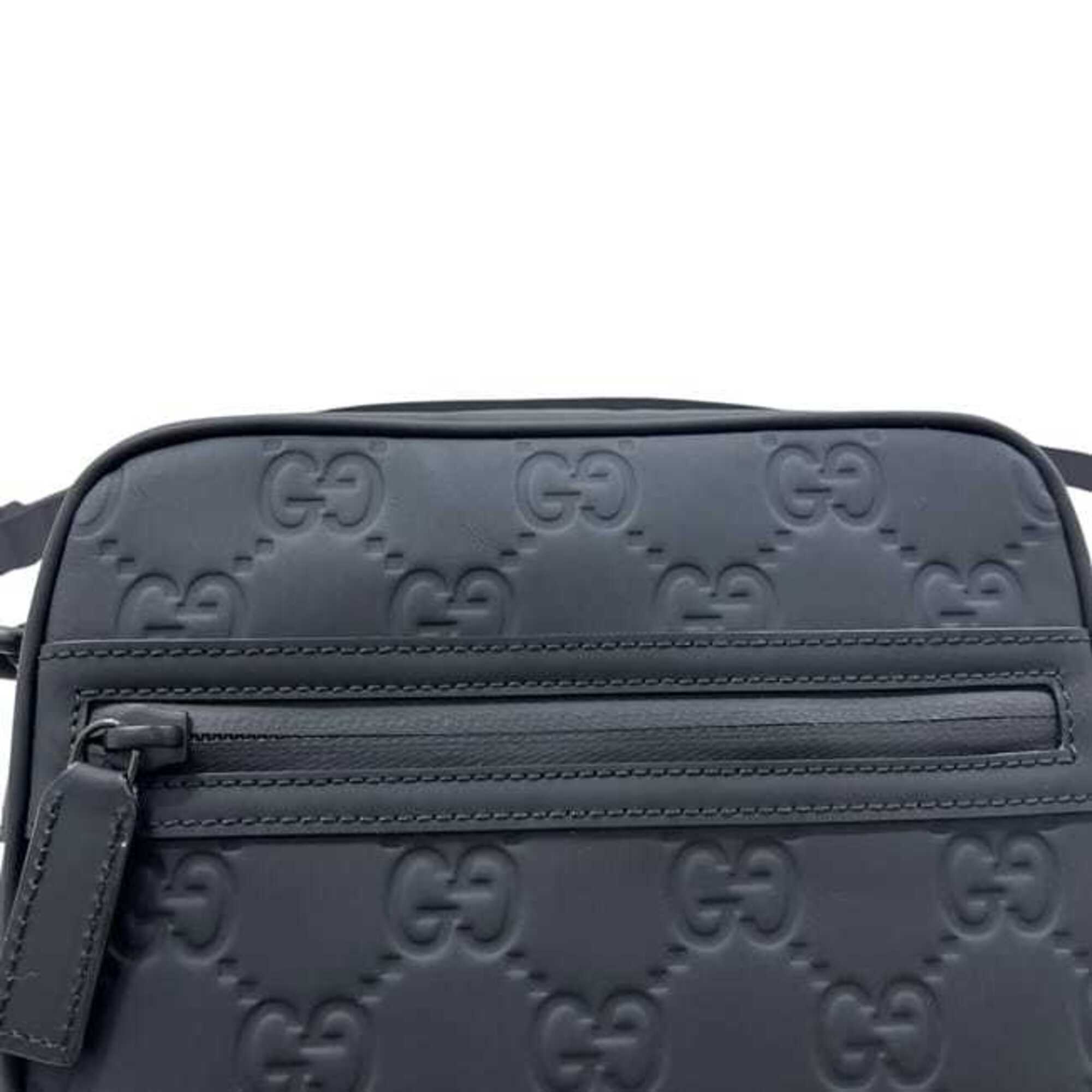 Gucci Shoulder Bag, Black GG 771321, Unused, Crossbody, Rubber Effect, 0416 GUCCI — Like New