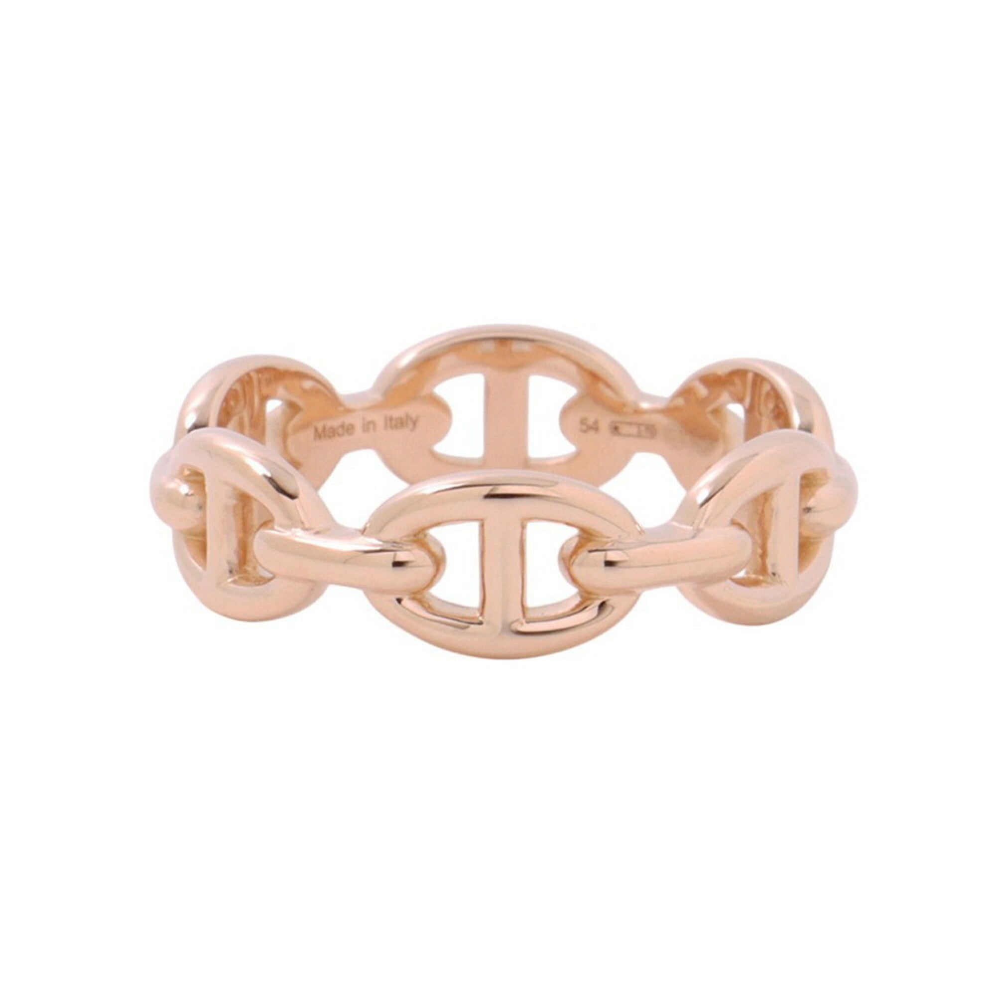 Hermes Chaine d'Ancre Enchainee PM Ring, 18KPG Pink Gold, Ring Size 54. HERMES Enchainee, Enchainee — Like New