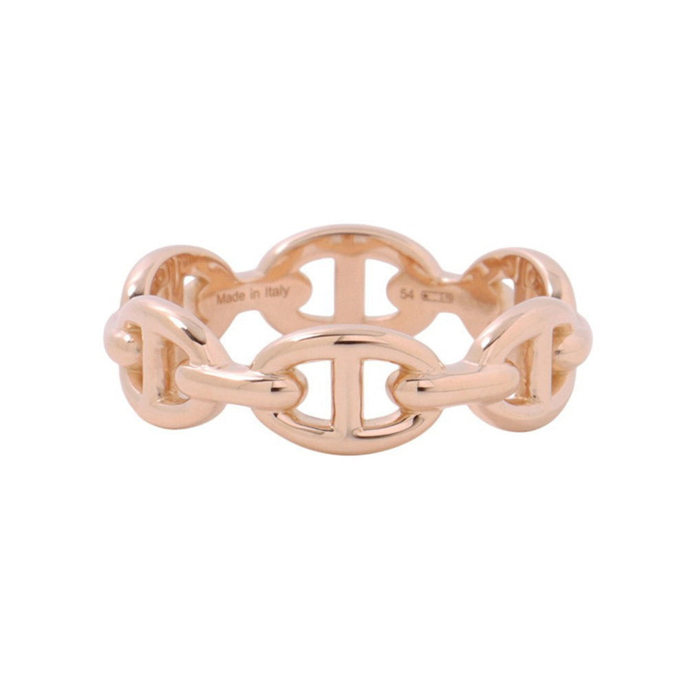 Hermes Chaine d'Ancre Enchainee PM Ring, 18KPG Pink Gold, Ring Size 54. HERMES Enchainee, Enchainee — Like New