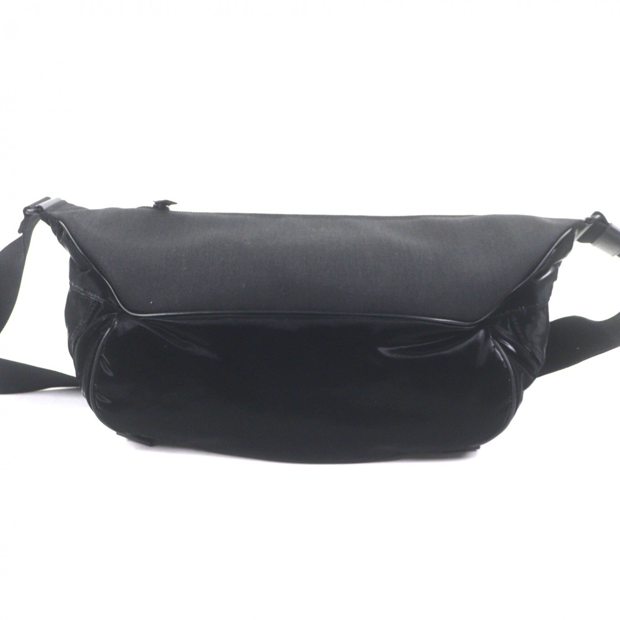 SAINT LAURENT 758258 Nylon Embroidered Body Bag, Black, with Dust Made in Italy, Men's — Like New