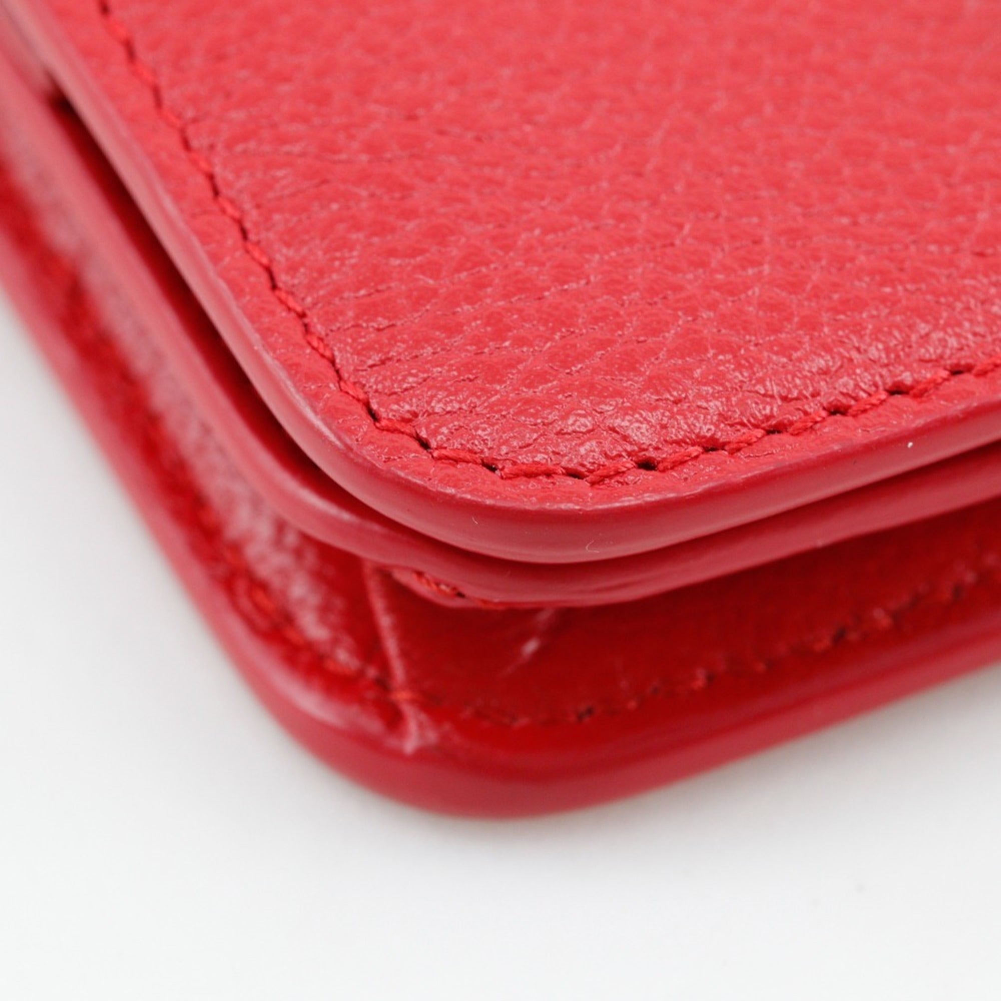 BALENCIAGA BB Bi-fold Wallet 601474 Leather Red Snap Button Logo Women's S140825867