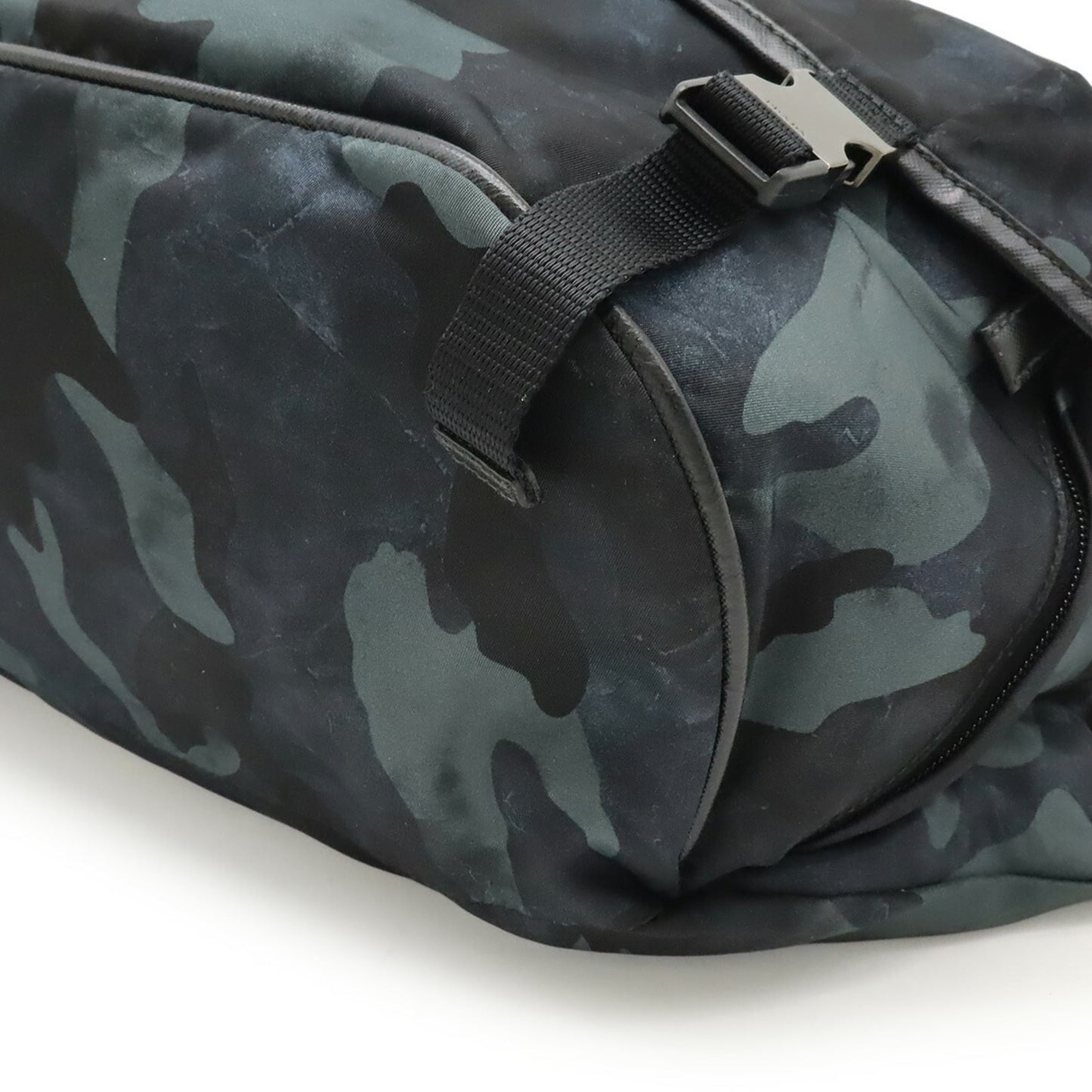 PRADA Prada Camouflage Nylon and Leather Body Bag Shoulder Navy Multicolor 2VH991