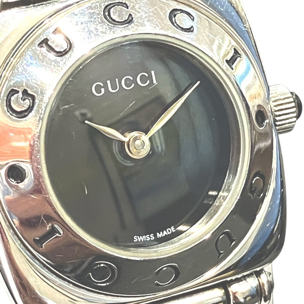 Gucci Horsebit watch, total weight 43.6g, stainless steel, quartz movement, black dial, 6400L — Good